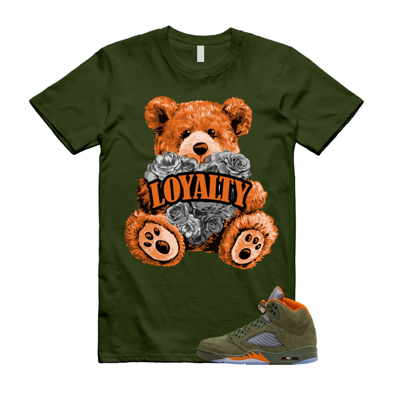 5 Olive Army Solar Orange Black Retro T Shirt Match LYLTY, DD0587-308 T-Shirt, Sneaker Match Tee