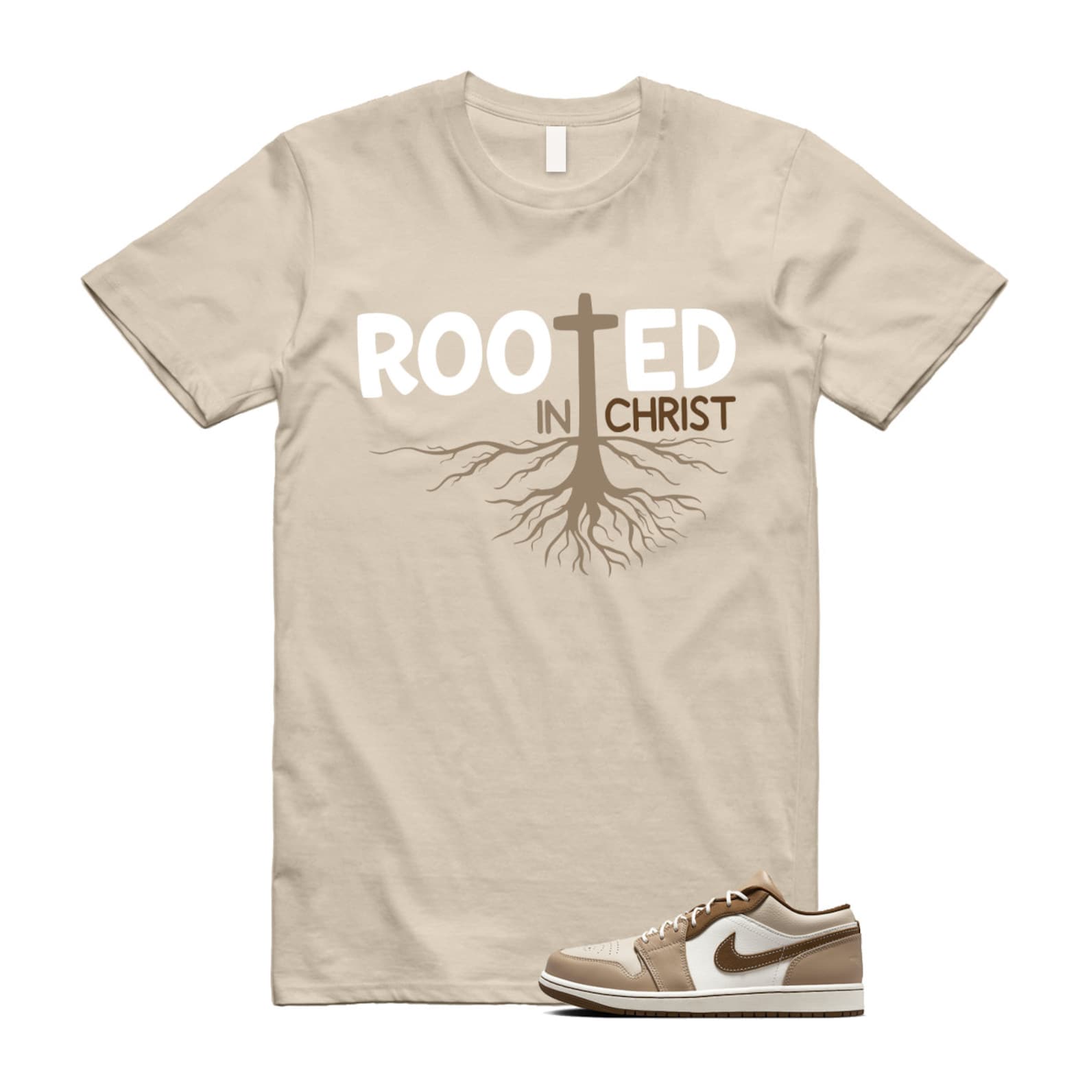 1 Hemp Light British Tan Low SE Sail Oatmeal T Shirt Match ROOTED, HF5753-221 T-Shirt, Sneaker Match Tee