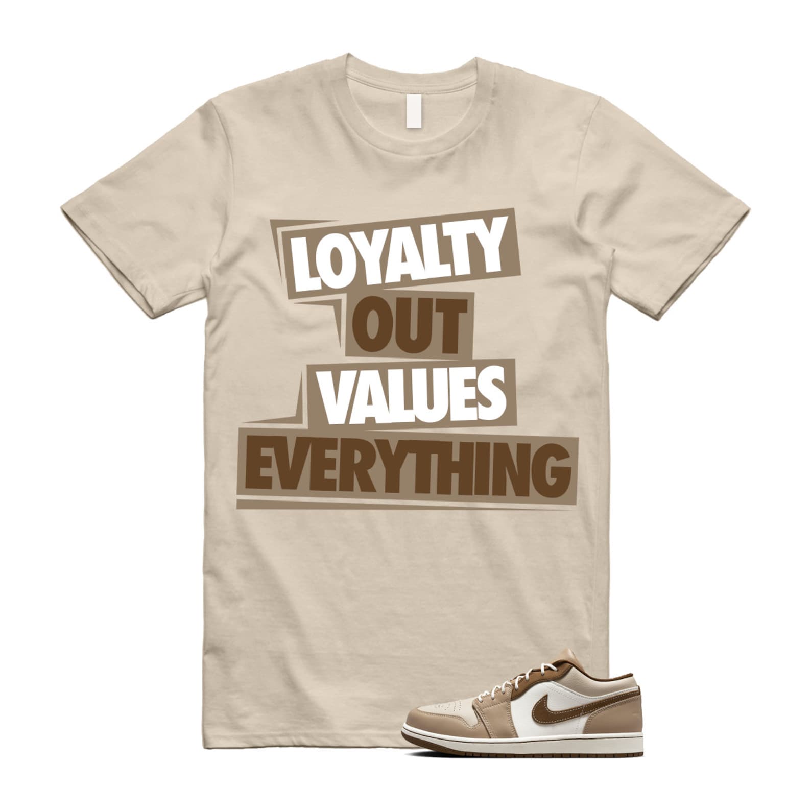 1 Hemp Light British Tan Low SE Sail Oatmeal T Shirt Match LOVE, HF5753-221 T-Shirt, Sneaker Match Tee