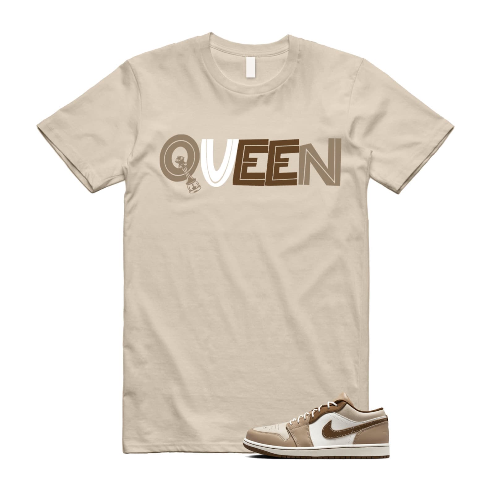 1 Hemp Light British Tan Low SE Sail Oatmeal T Shirt Match QUEEN, HF5753-221 T-Shirt, Sneaker Match Tee