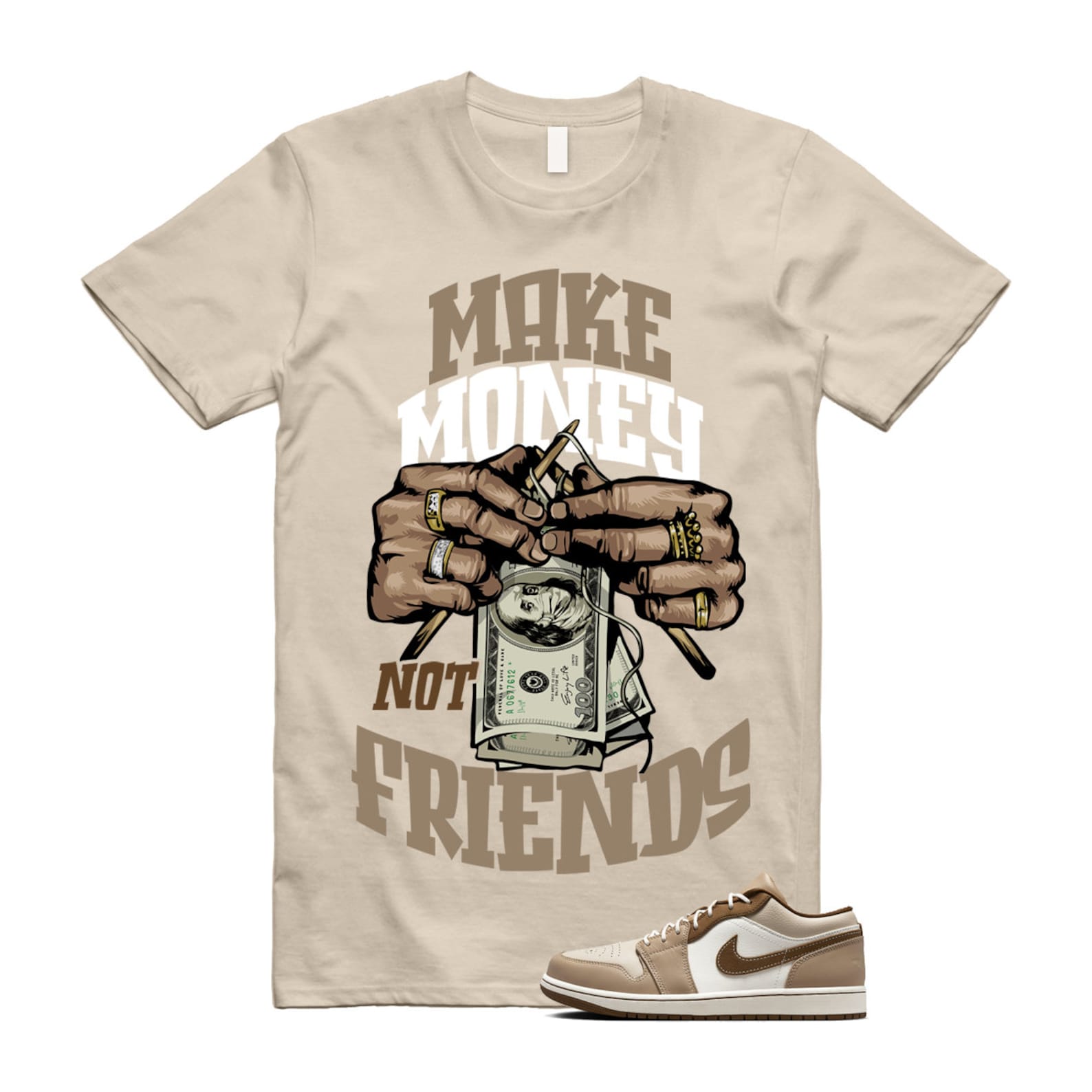 1 Hemp Light British Tan Low SE Sail Oatmeal T Shirt Match MM, HF5753-221 T-Shirt, Sneaker Match Tee