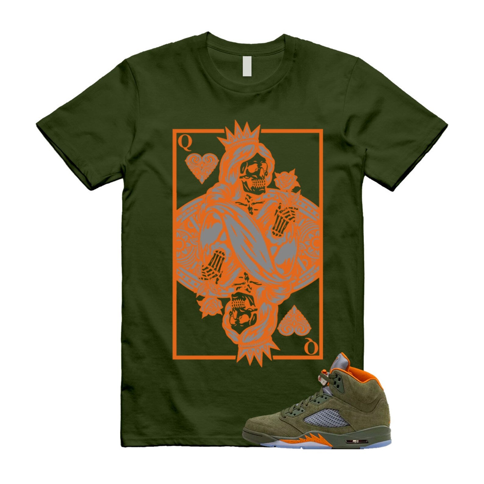 5 Olive Army Solar Orange Black Retro T Shirt Match QC, DD0587-308 T-Shirt, Sneaker Match Tee