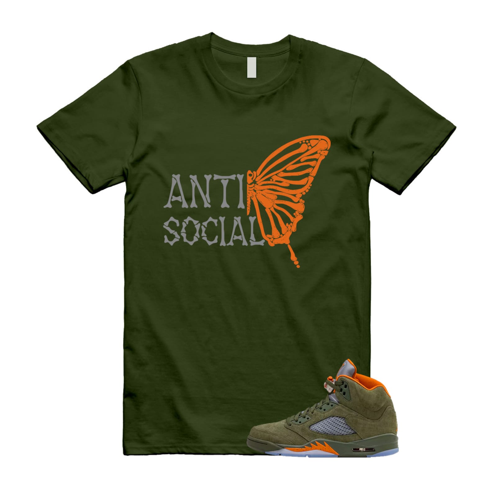 5 Olive Army Solar Orange Black Retro T Shirt Match ASB, DD0587-308 T-Shirt, Sneaker Match Tee