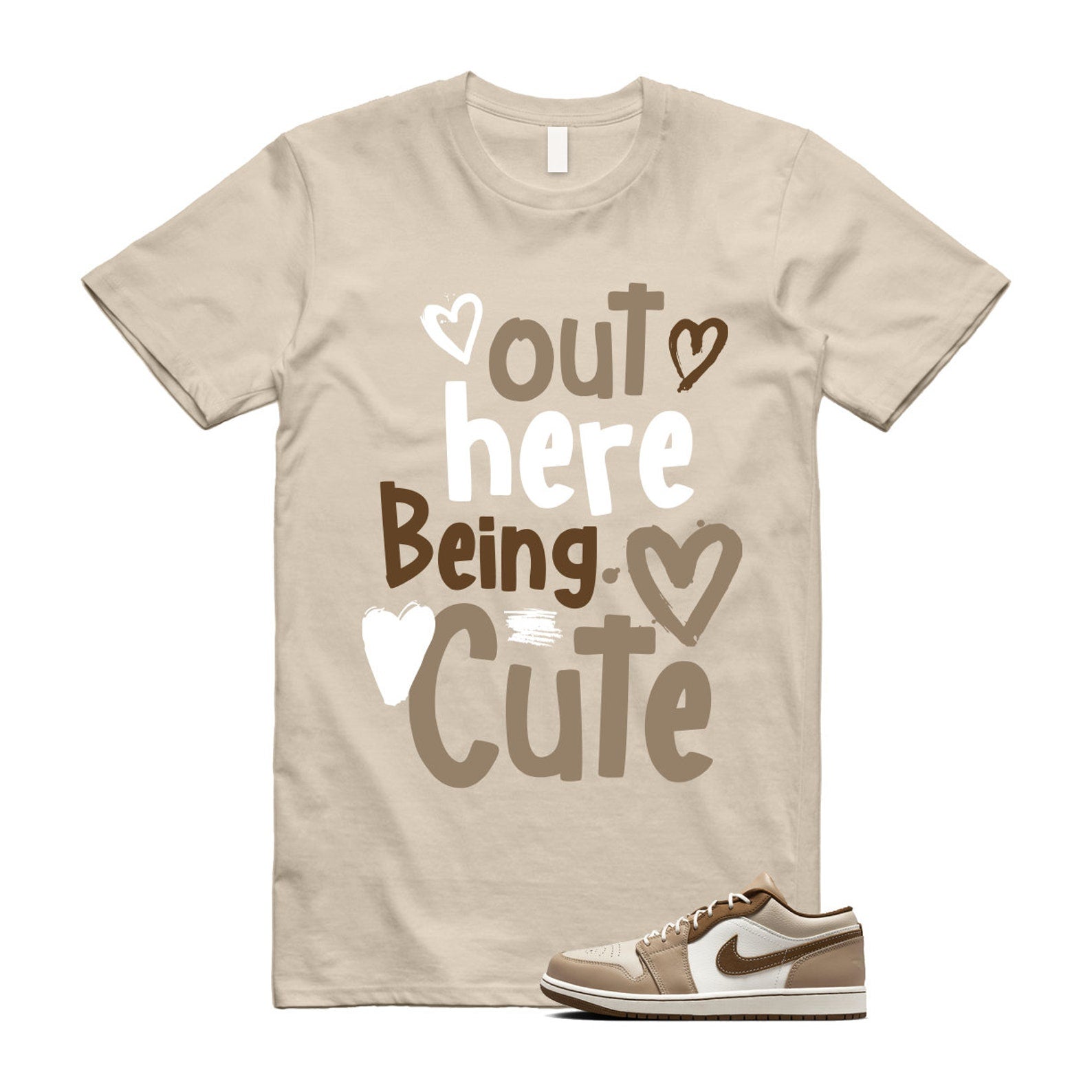 1 Hemp Light British Tan Low SE Sail Oatmeal T Shirt Match Out Here Being Cute, HF5753-221 T-Shirt, Sneaker Match Tee