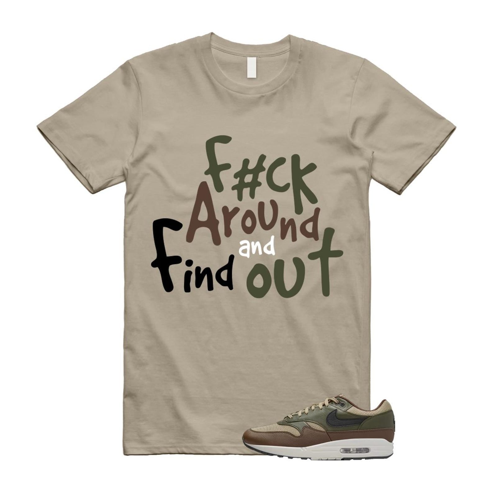 Air Max 1 Essential Premium Cargo Khaki Neutral Olive Cacao Wow T Shirt Match FCK2 T-Shirt, Sneaker Match Tee