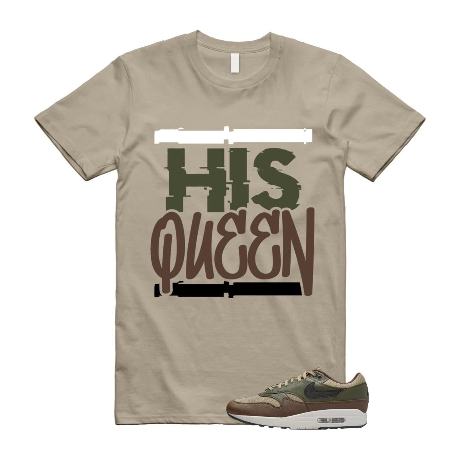 Air Max 1 Essential Premium Cargo Khaki Neutral Olive Cacao Wow T Shirt Match HQ T-Shirt, Sneaker Match Tee