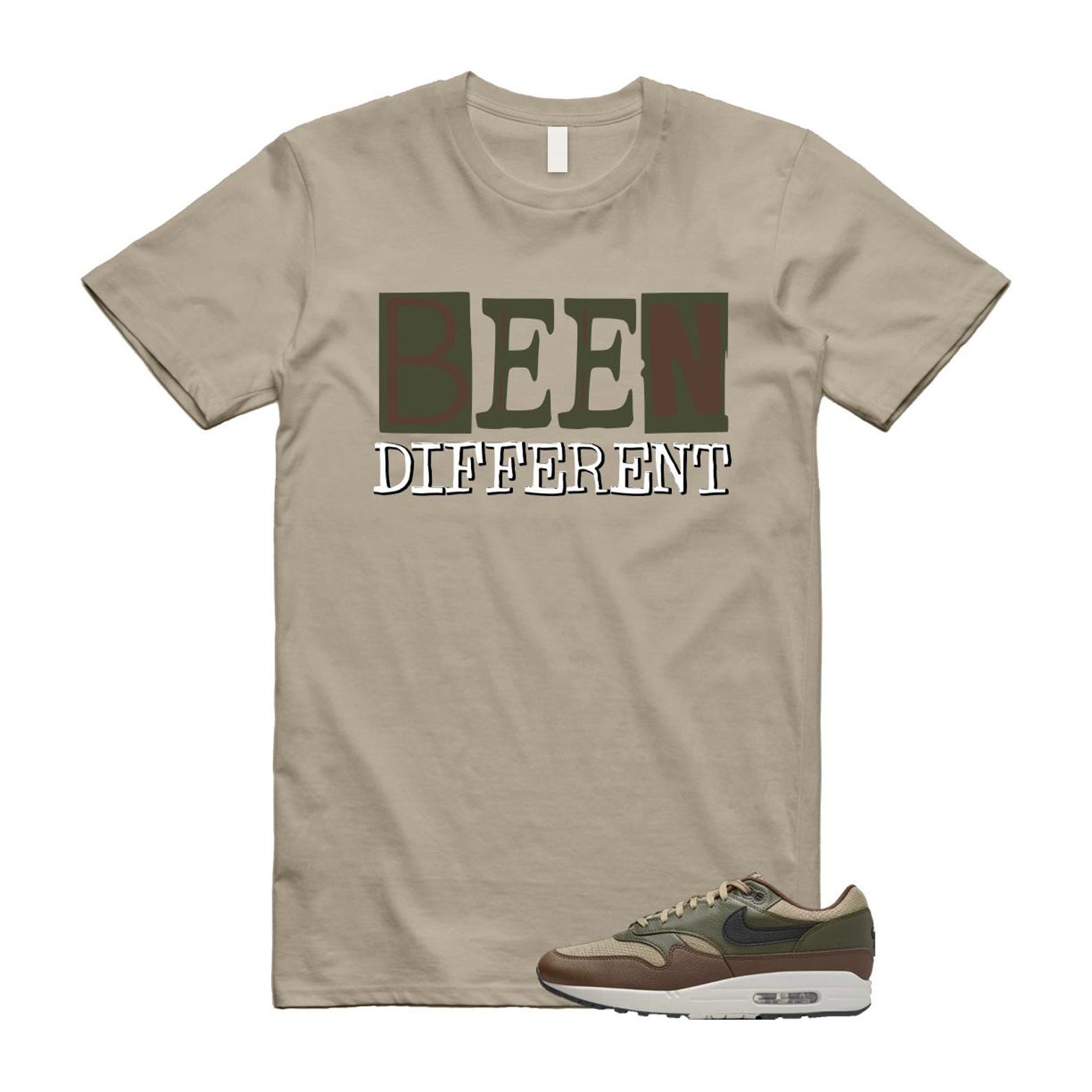 Air Max 1 Essential Premium Cargo Khaki Neutral Olive Cacao Wow T Shirt Match BEEN T-Shirt, Sneaker Match Tee