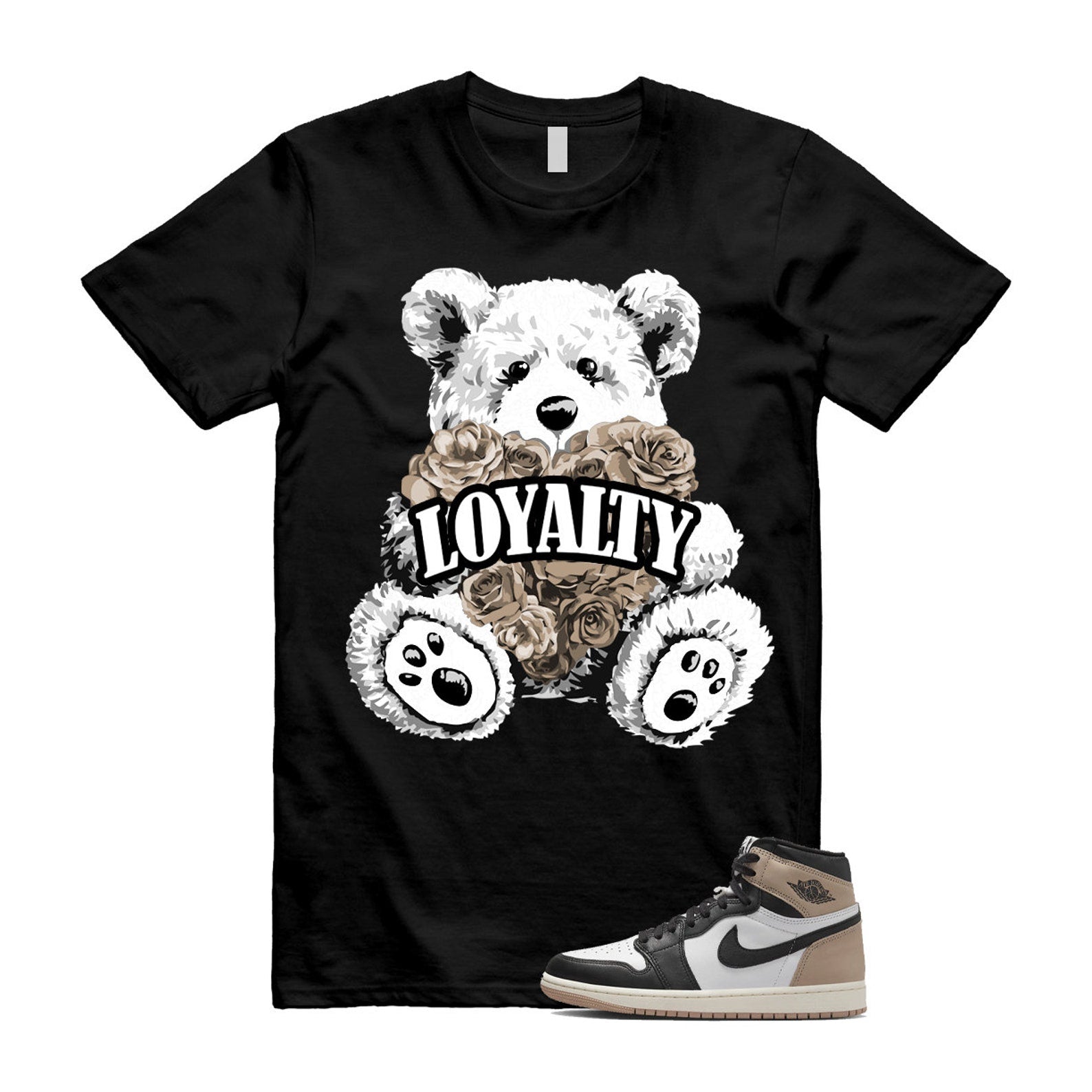 1 Latte High OG Legend Medium Brown White Sail Black T Shirt Match LYLTY, FD2597-021 T-Shirt, Sneaker Match Tee