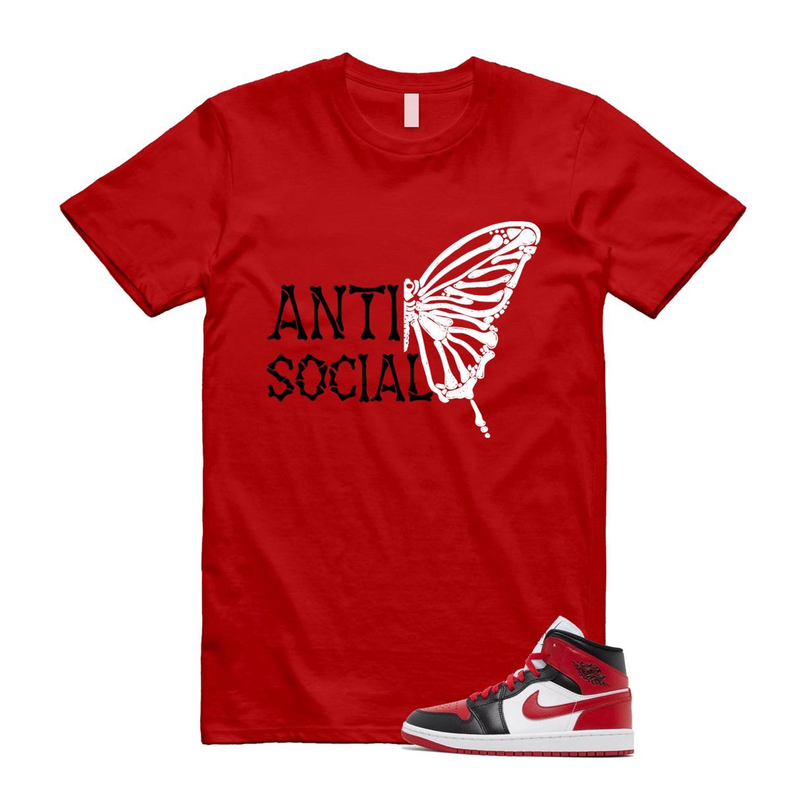 1 Alternate Bred Toe Gym Red Black White Mid T Shirt Match ASB ,BQ6472-079 T-Shirt, Sneaker Match Tee