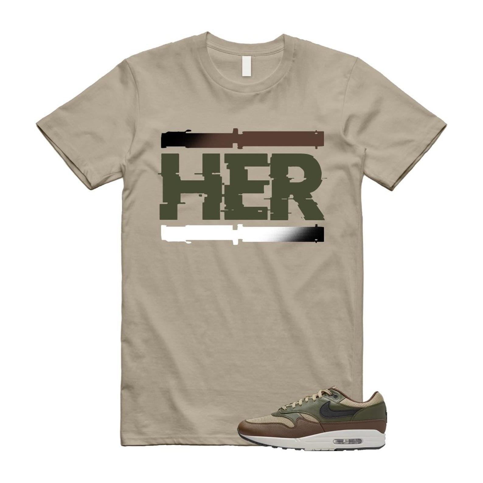 Air Max 1 Essential Premium Cargo Khaki Neutral Olive Cacao Wow T Shirt Match HER T-Shirt, Sneaker Match Tee