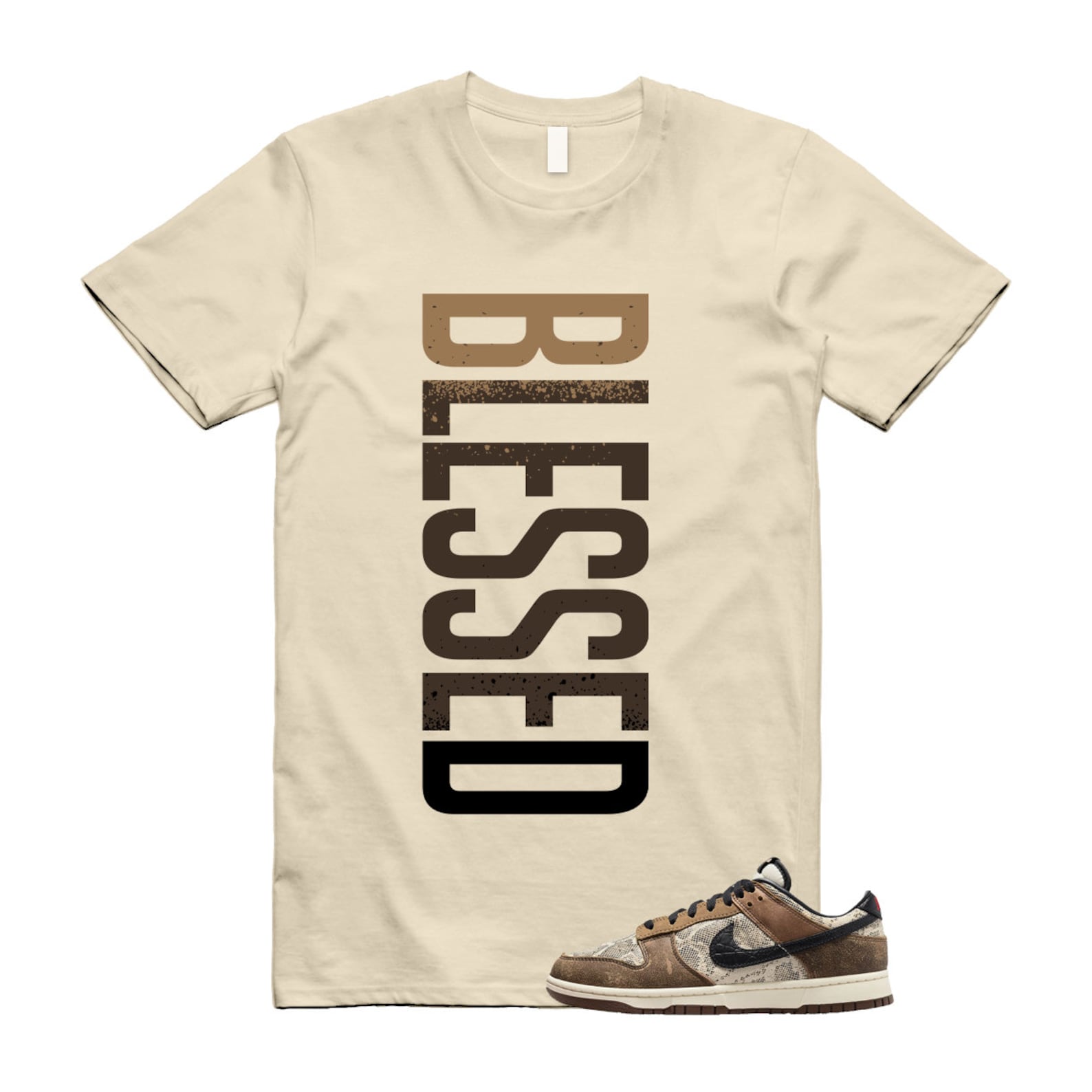 Dunk CO.JP 2023 Natural Black Ale Brown Pecan Dark Driftwood University Red Low T Shirt Match VERTBLS T-Shirt, Sneaker Match Tee