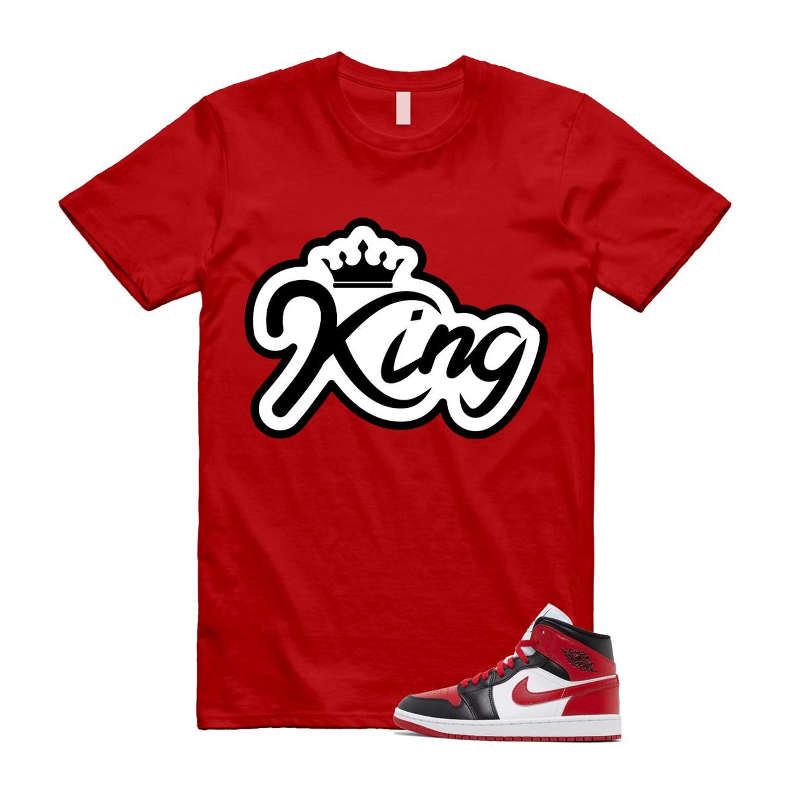 1 Alternate Bred Toe Gym Red Black White Mid T Shirt Match K2 ,BQ6472-079 T-Shirt, Sneaker Match Tee