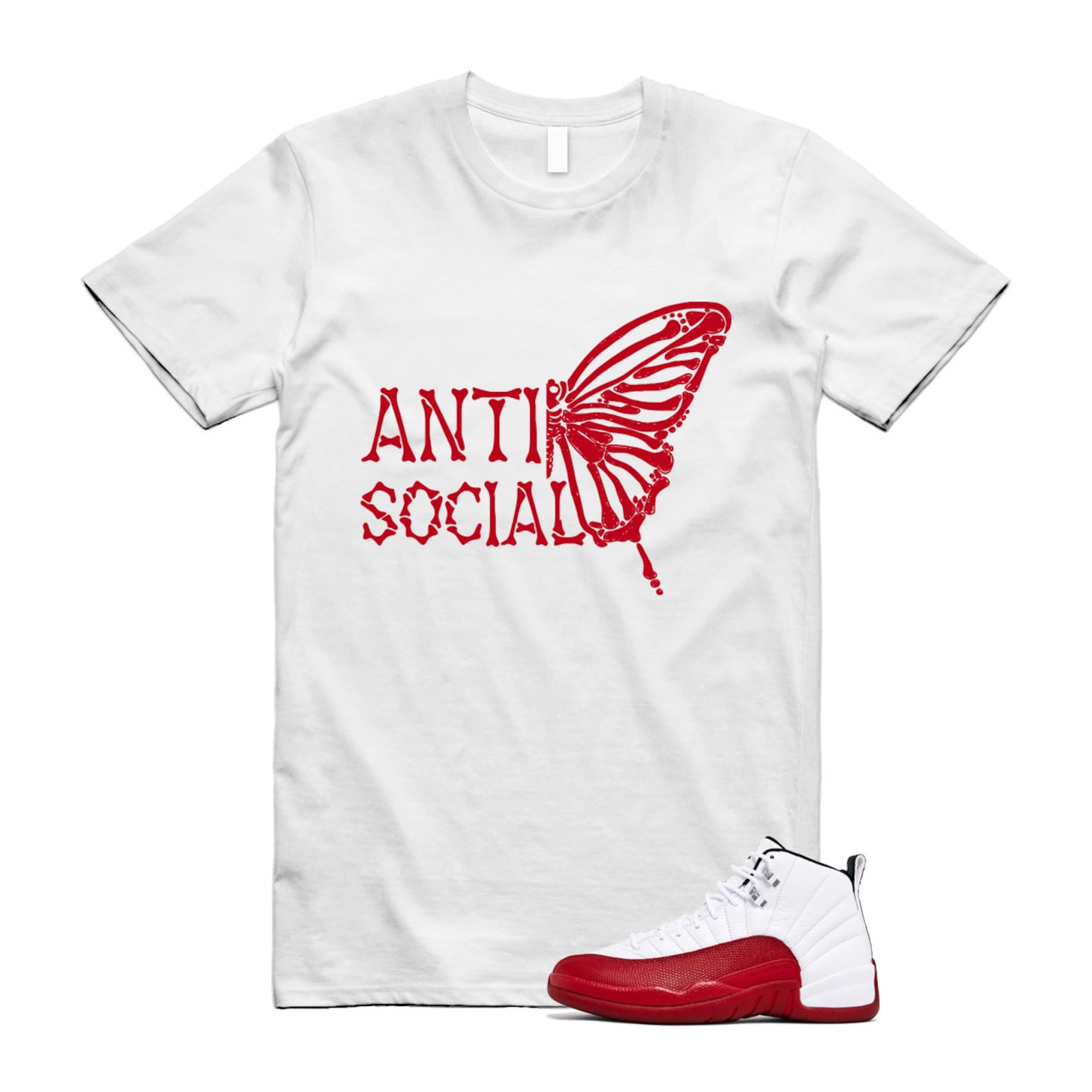 Cherry 12 Varsity Red White T Shirt Match ASB T-Shirt, Sneaker Match Tee