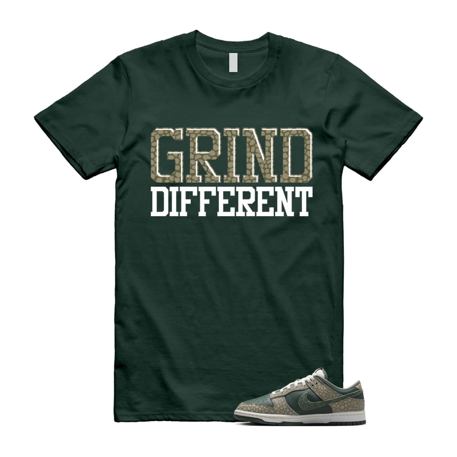 Dunk Urban Landscape 2.0 Low PRM Dark Stucco Vintage Green Summit White Alabaster T Shirt Match GRD T-Shirt, Sneaker Match Tee