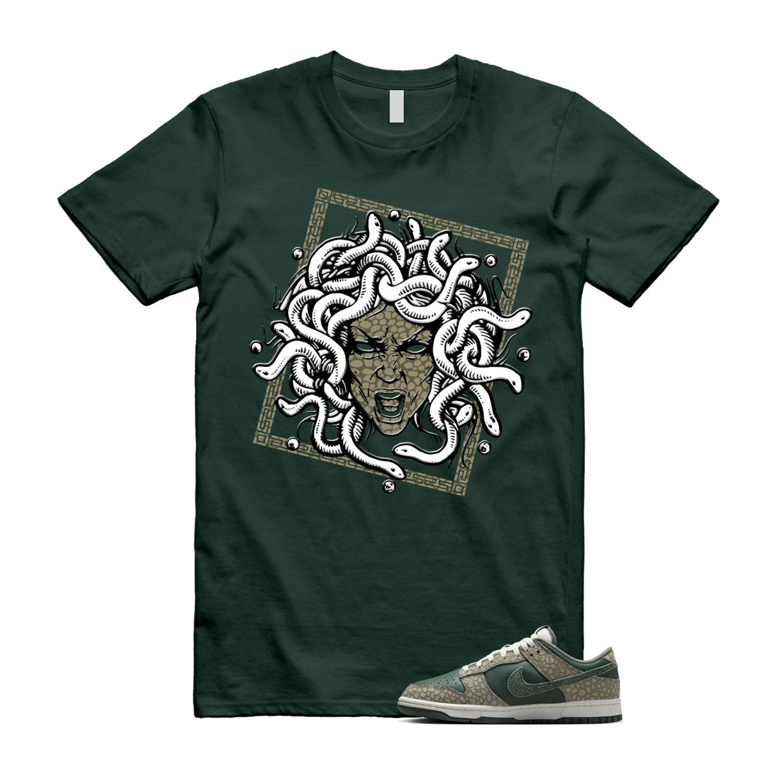 Dunk Urban Landscape 2.0 Low PRM Dark Stucco Vintage Green Summit White Alabaster T Shirt Match SHM T-Shirt, Sneaker Match Tee