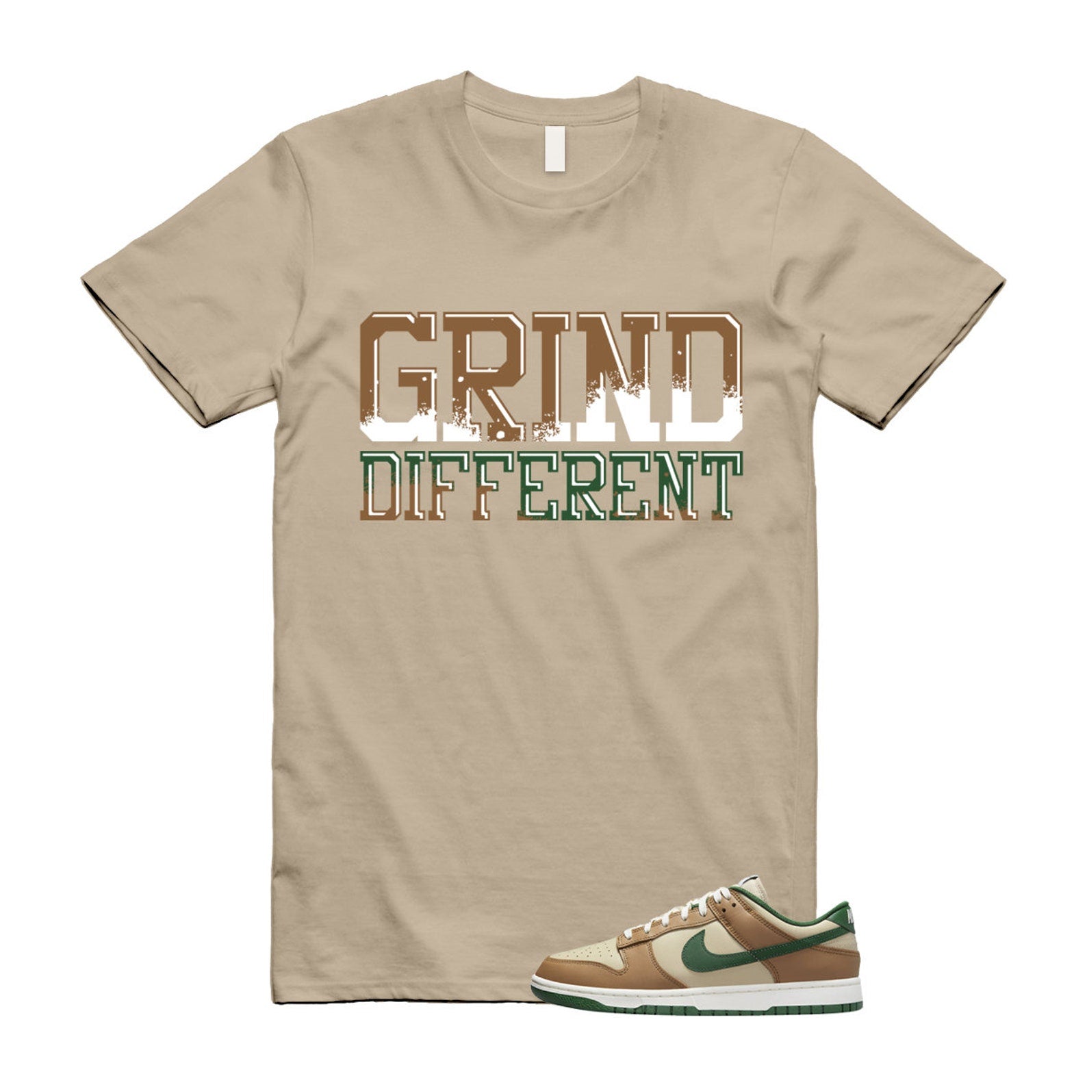 Dunk Tan Retro Rattan Gorge Green Sail Dark Driftwood Low T Shirt Match GRD T-Shirt, Sneaker Match Tee