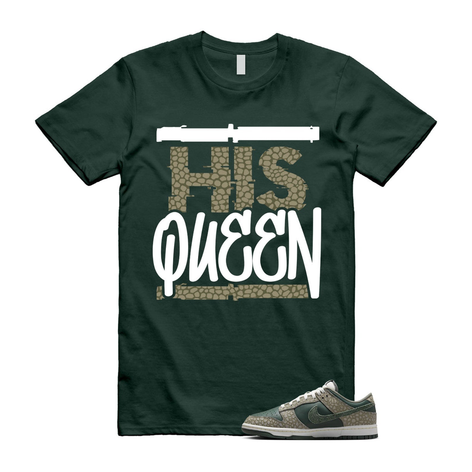 Dunk Urban Landscape 2.0 Low PRM Dark Stucco Vintage Green Summit White Alabaster T Shirt Match HQ T-Shirt, Sneaker Match Tee
