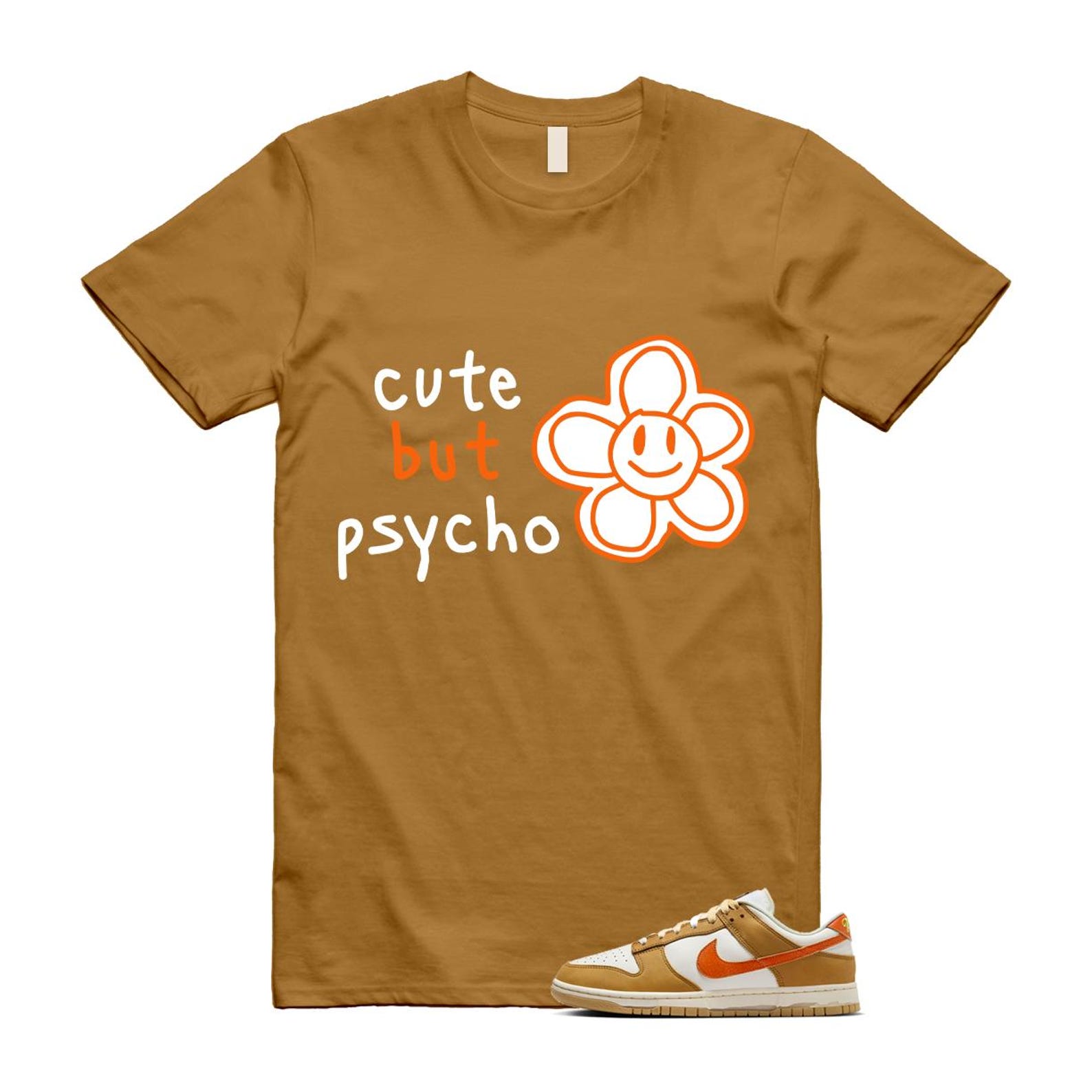 Dunk Wheat Safety Orange Sail Coconut Milk Low Retro T Shirt Match PSYCHO T-Shirt, Sneaker Match Tee