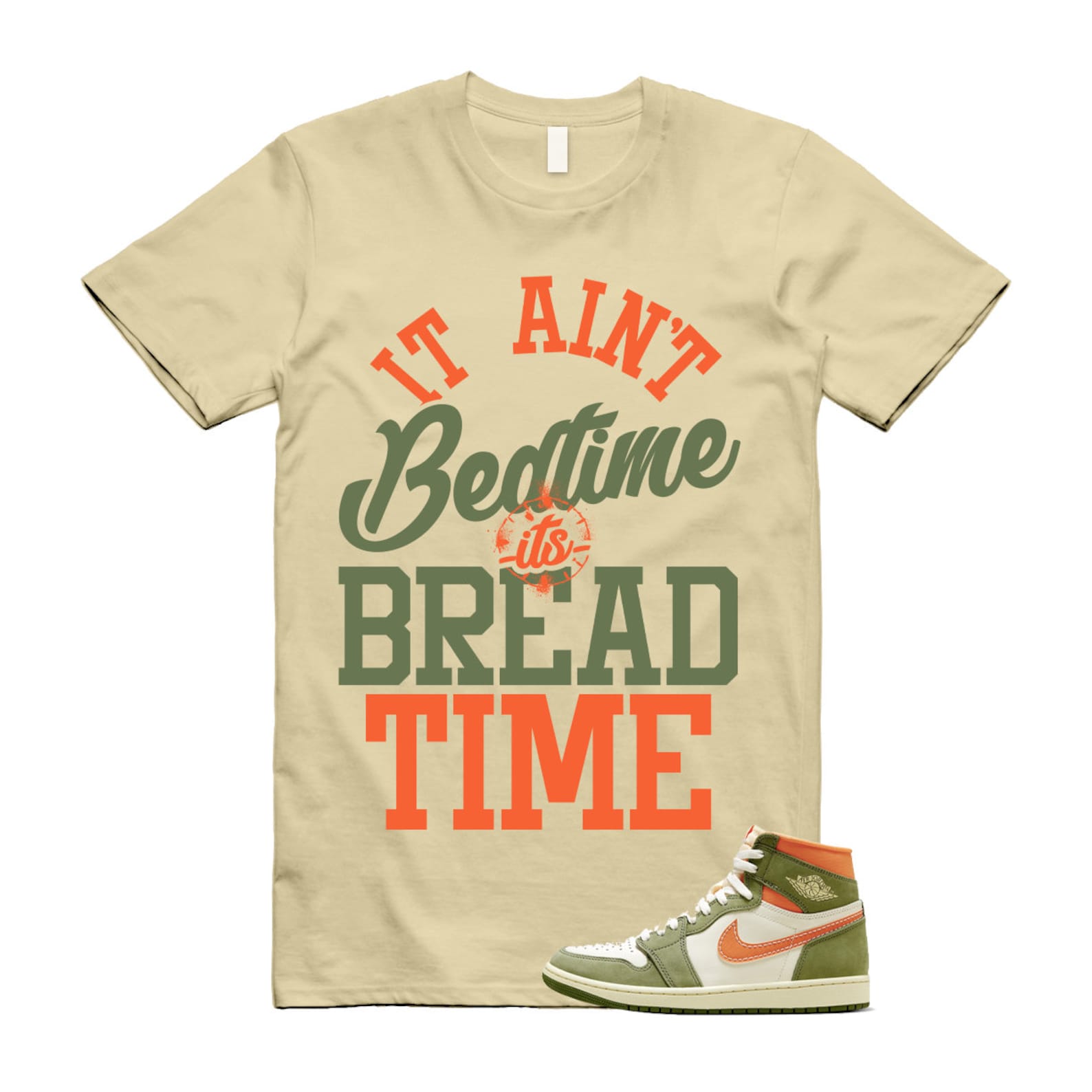 Craft Celadon 1 High OG Sky J Light Olive Bright Mandarin Coconut Milk T Shirt Match BT T-Shirt, Sneaker Match Tee