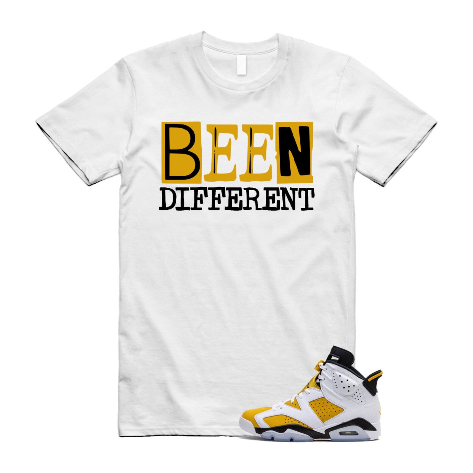 Yellow Ochre 6 Black White T Shirt Match BEEN T-Shirt, Sneaker Match Tee