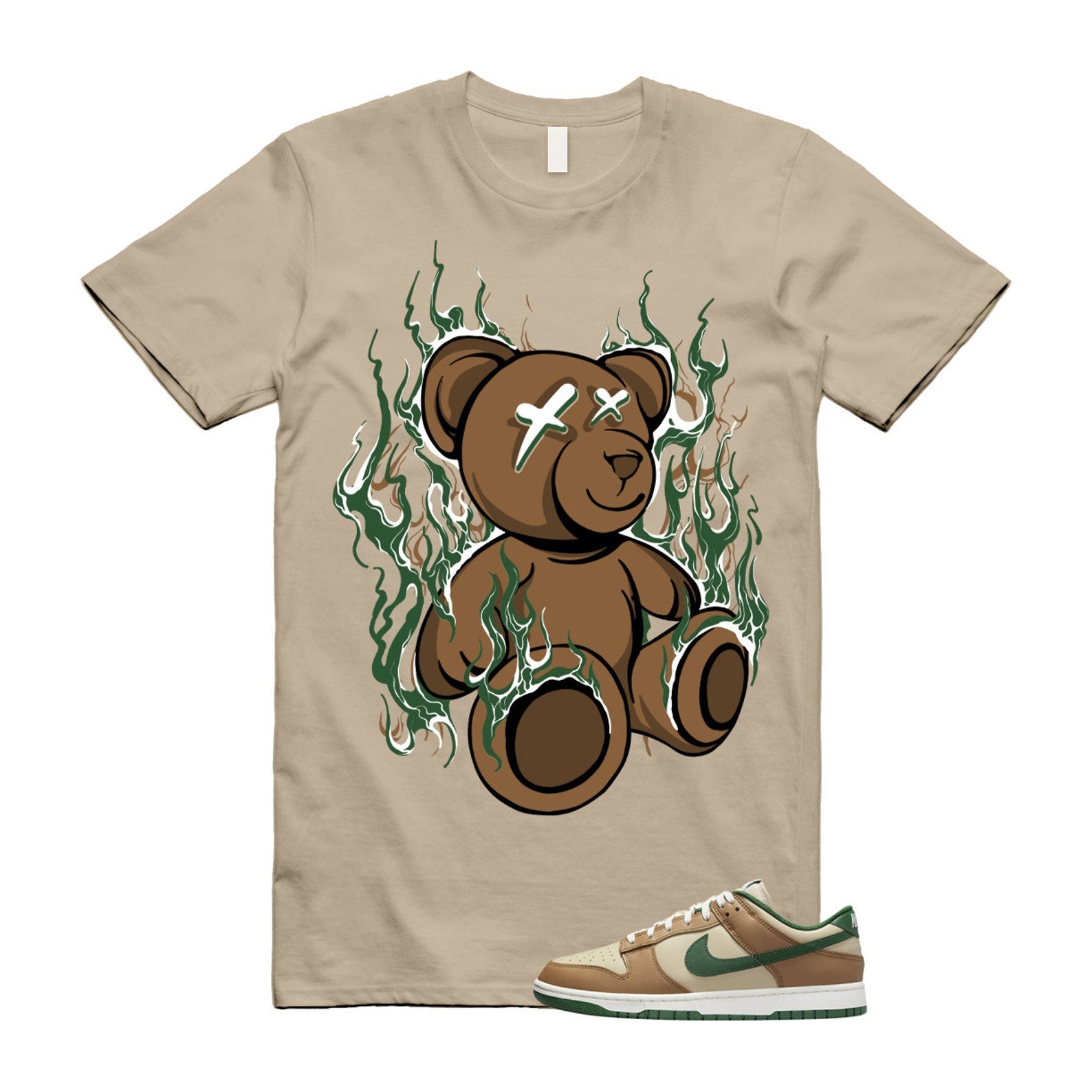 Dunk Tan Retro Rattan Gorge Green Sail Dark Driftwood Low T Shirt Match LIT T-Shirt, Sneaker Match Tee