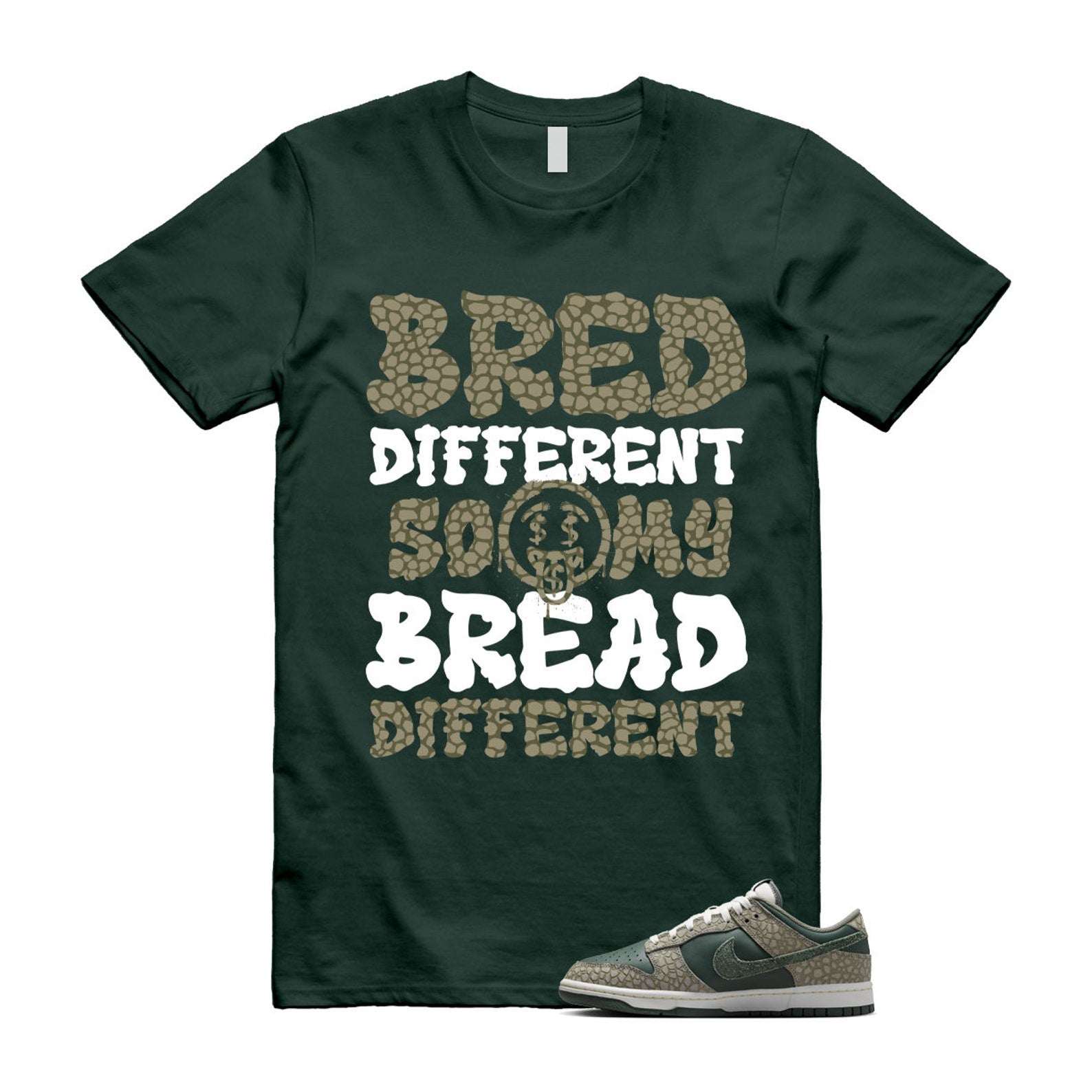 Dunk Urban Landscape 2.0 Low PRM Dark Stucco Vintage Green Summit White Alabaster T Shirt Match BDBD T-Shirt, Sneaker Match Tee