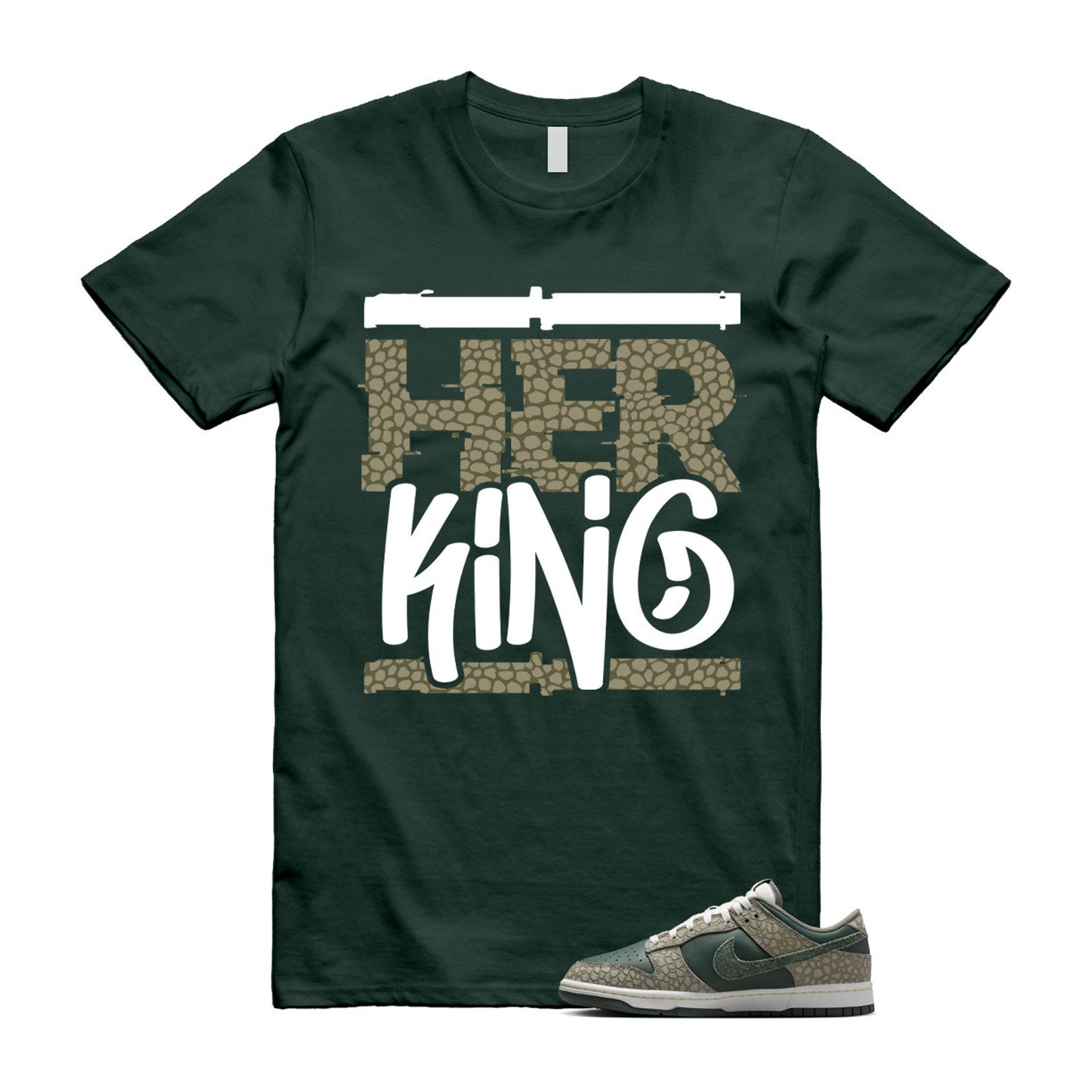 Dunk Urban Landscape 2.0 Low PRM Dark Stucco Vintage Green Summit White Alabaster T Shirt Match HK T-Shirt, Sneaker Match Tee