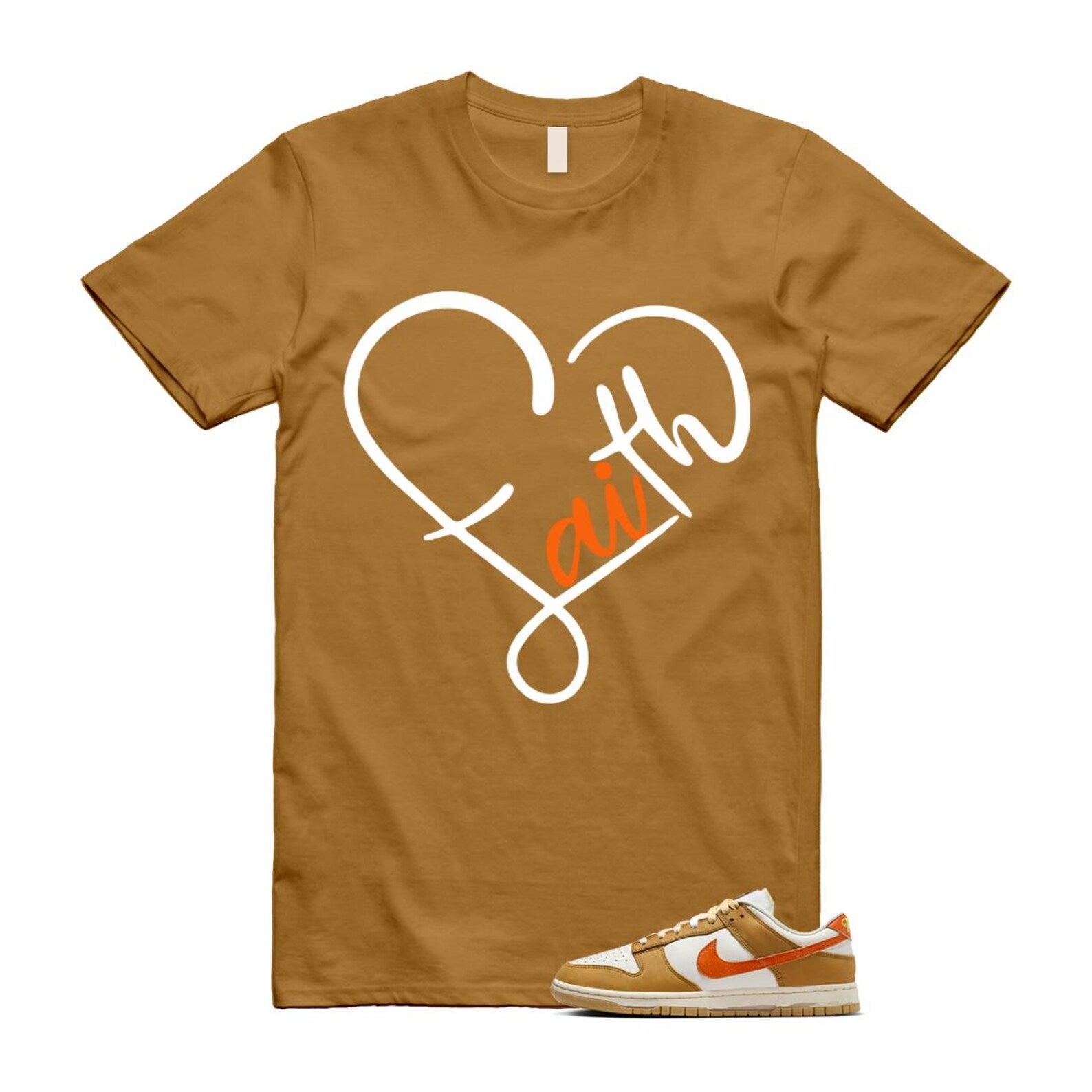 Dunk Wheat Safety Orange Sail Coconut Milk Low Retro T Shirt Match FAITH T-Shirt, Sneaker Match Tee