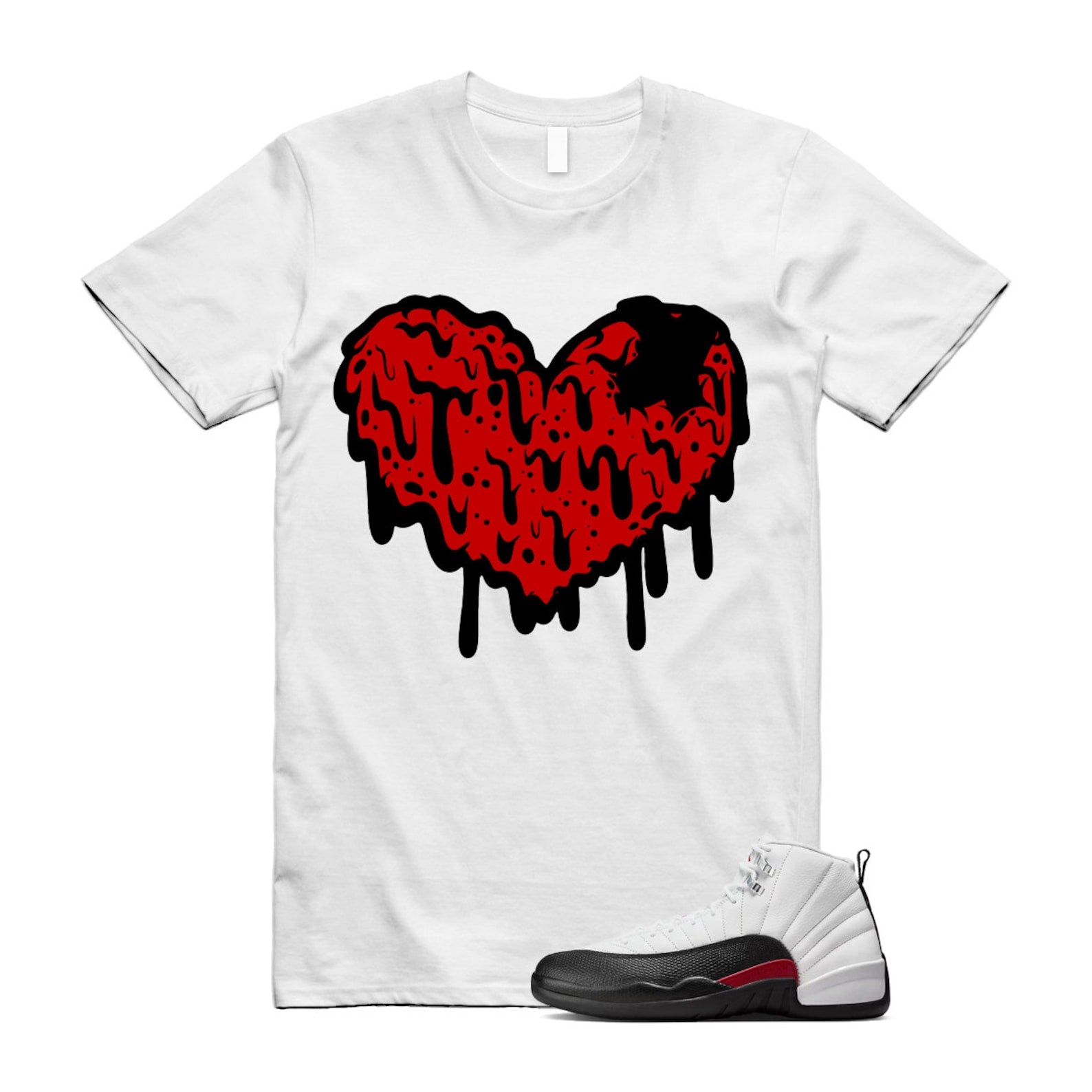 12 Taxi Flip White Gym Red Black T Shirt Match DRHRT, CT8013-162 T-Shirt, Sneaker Match Tee