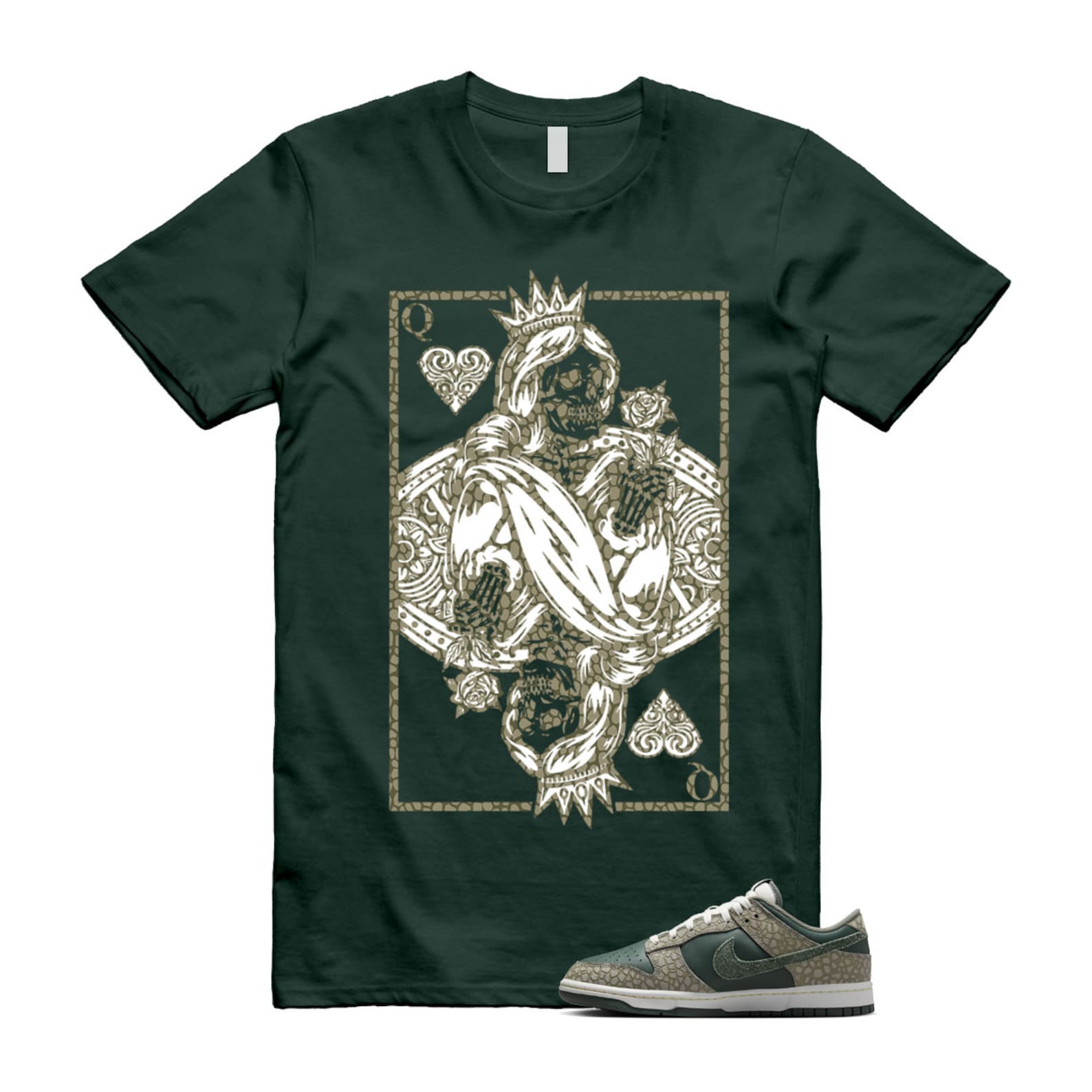 Dunk Urban Landscape 2.0 Low PRM Dark Stucco Vintage Green Summit White Alabaster T Shirt Match QC T-Shirt, Sneaker Match Tee