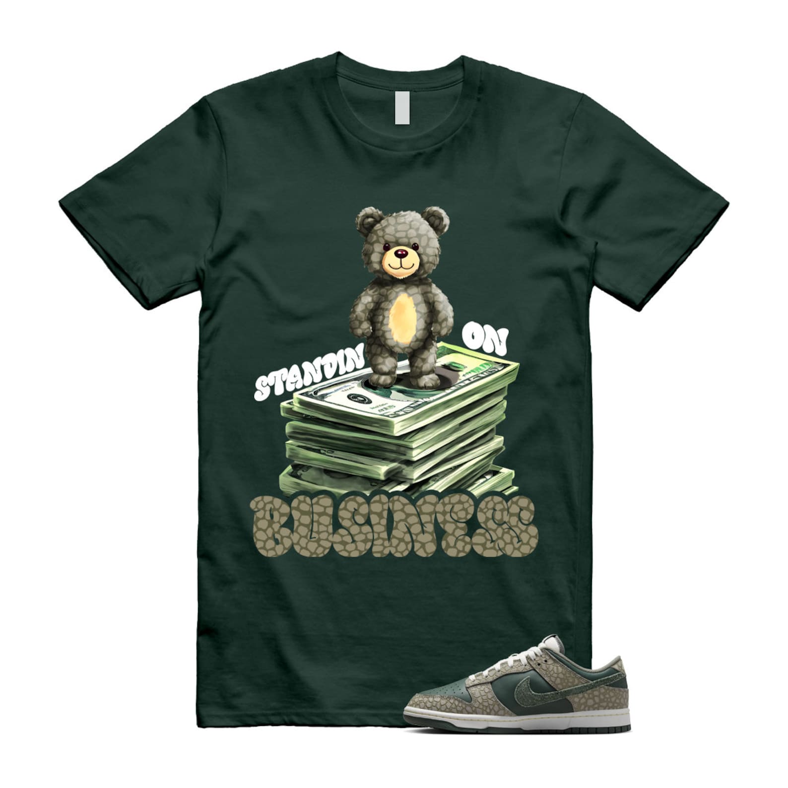 Dunk Urban Landscape 2.0 Low PRM Dark Stucco Vintage Green Summit White Alabaster T Shirt Match SB2 T-Shirt, Sneaker Match Tee