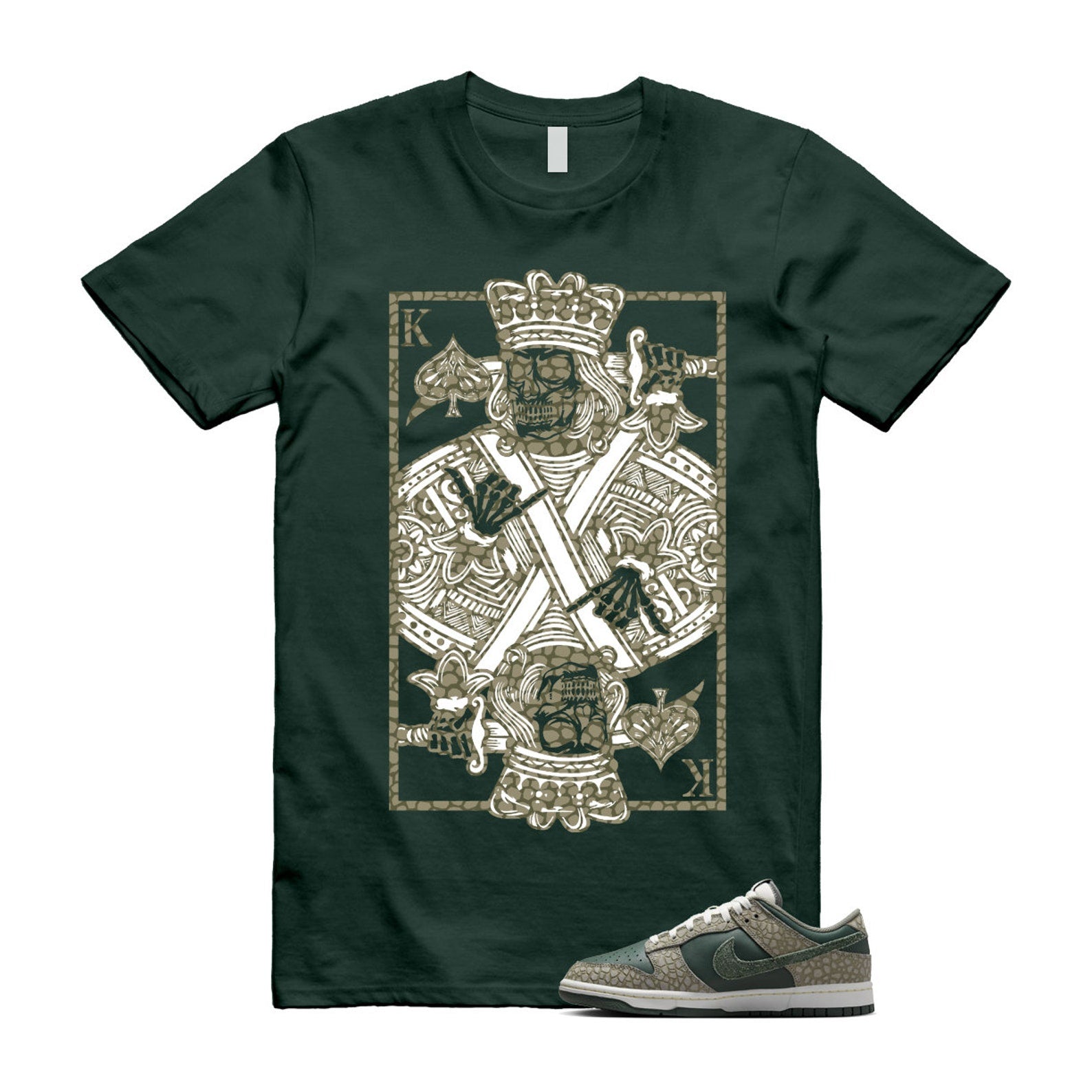 Dunk Urban Landscape 2.0 Low PRM Dark Stucco Vintage Green Summit White Alabaster T Shirt Match KC T-Shirt, Sneaker Match Tee