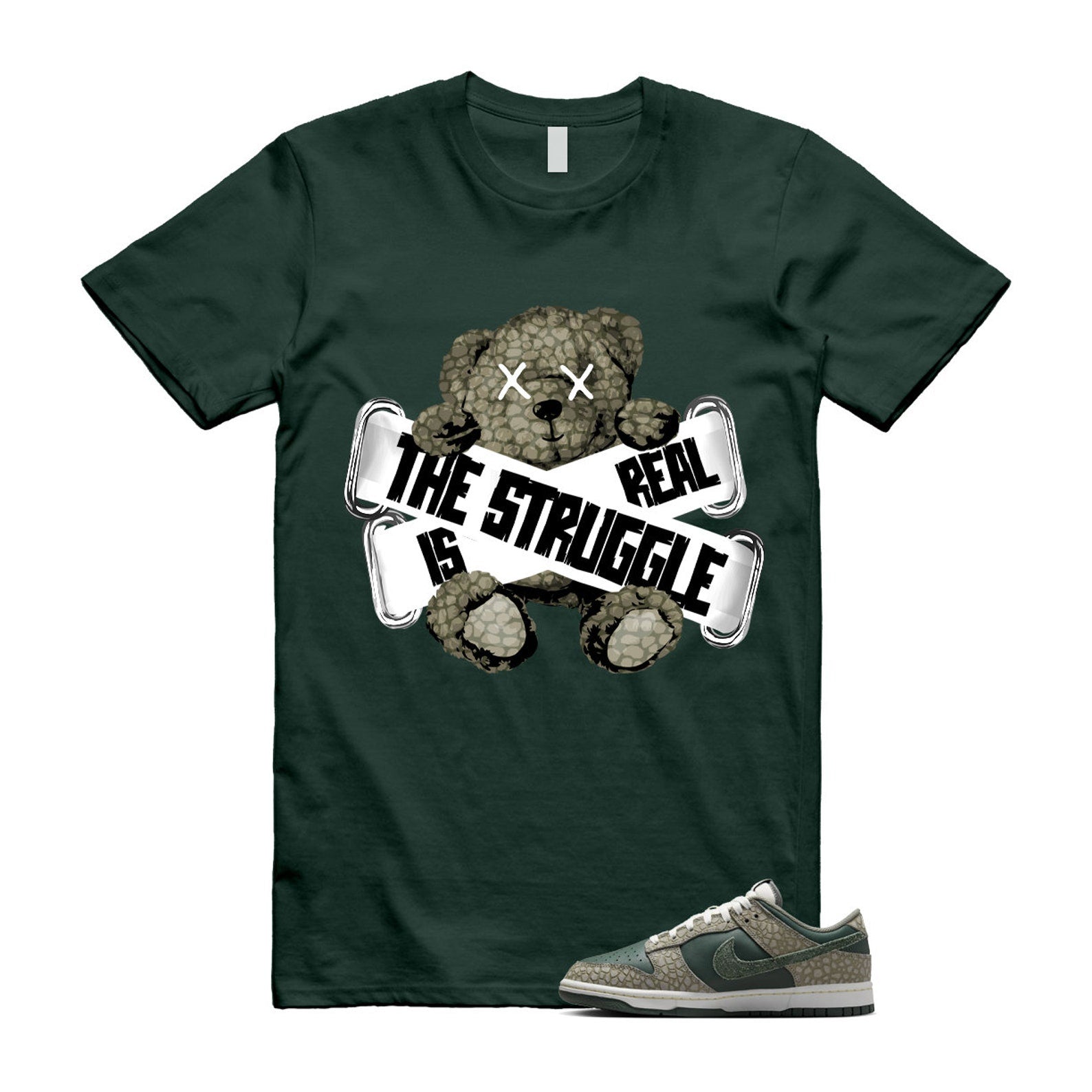 Dunk Urban Landscape 2.0 Low PRM Dark Stucco Vintage Green Summit White Alabaster T Shirt Match TSIR T-Shirt, Sneaker Match Tee