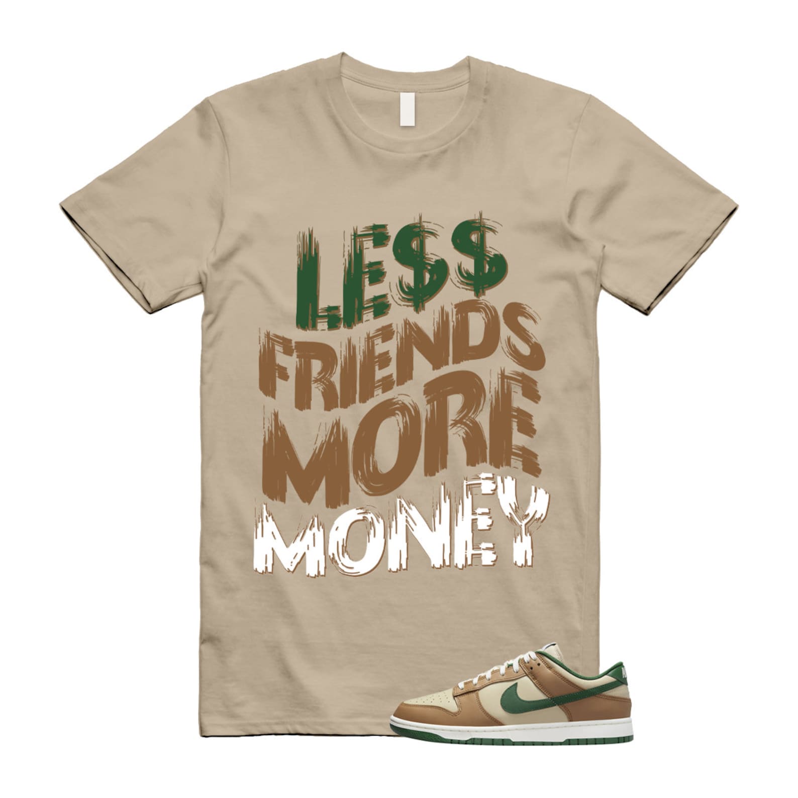 Dunk Tan Retro Rattan Gorge Green Sail Dark Driftwood Low T Shirt Match LF T-Shirt, Sneaker Match Tee