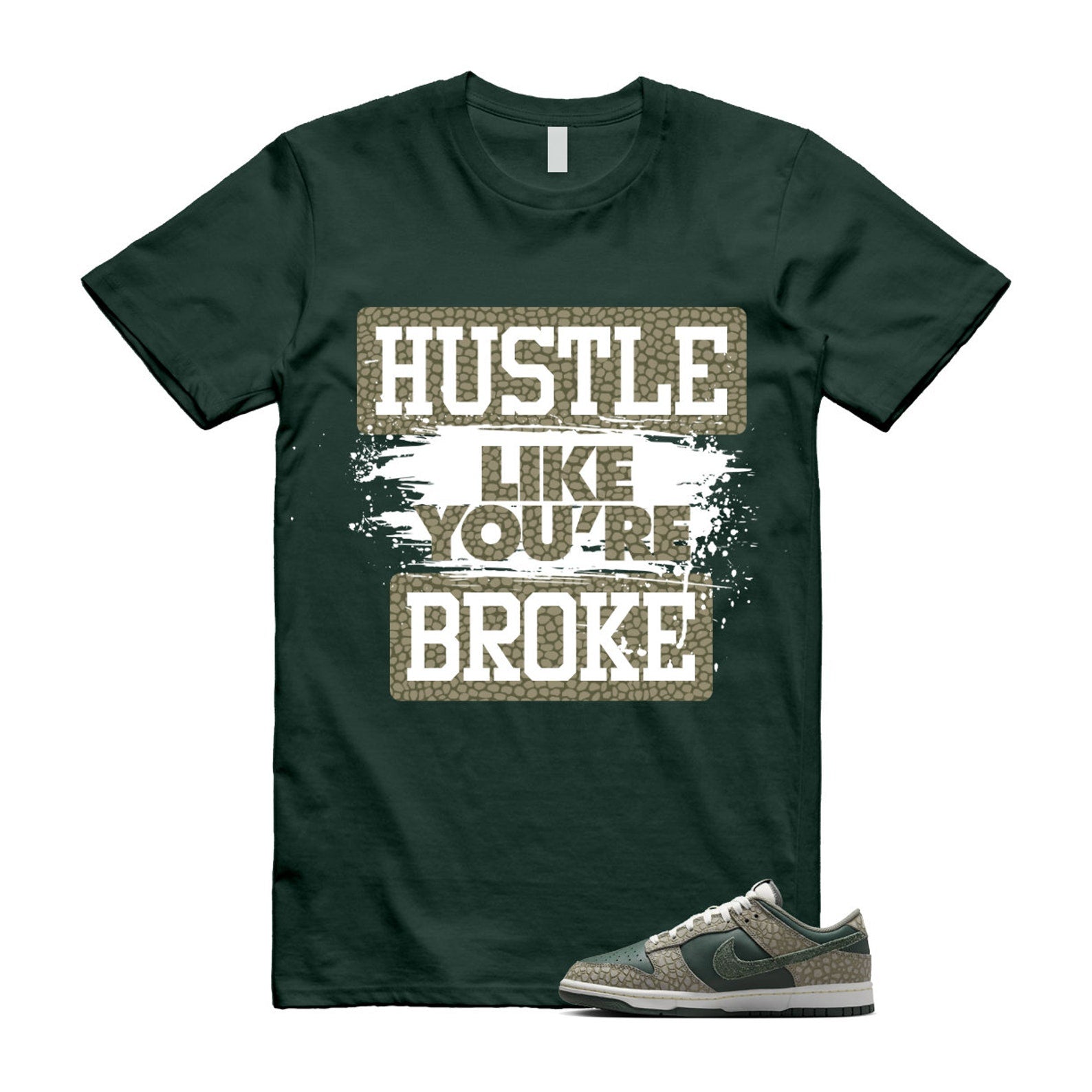 Dunk Urban Landscape 2.0 Low PRM Dark Stucco Vintage Green Summit White Alabaster T Shirt Match HLYB T-Shirt, Sneaker Match Tee