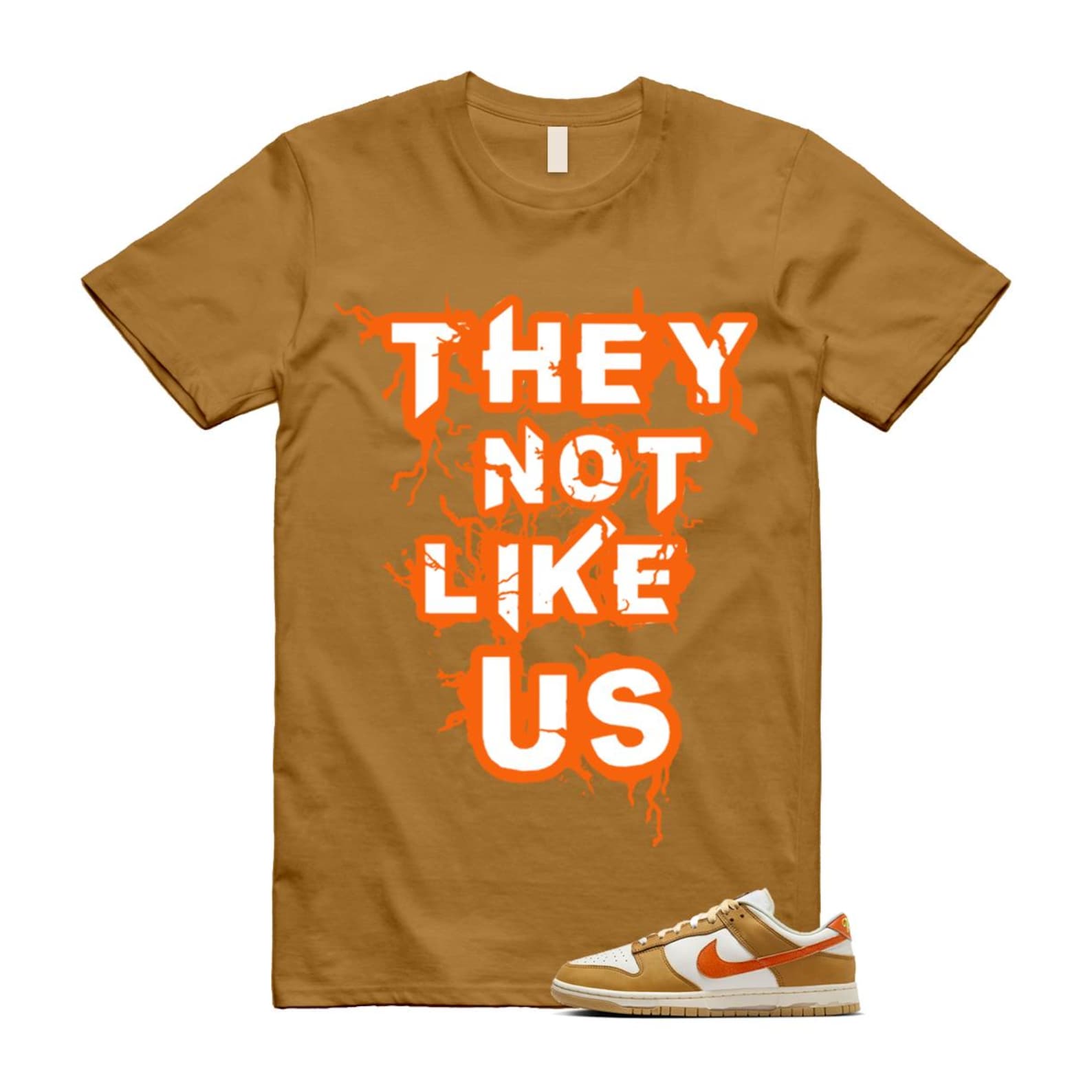 Dunk Wheat Safety Orange Sail Coconut Milk Low Retro T Shirt Match US T-Shirt, Sneaker Match Tee