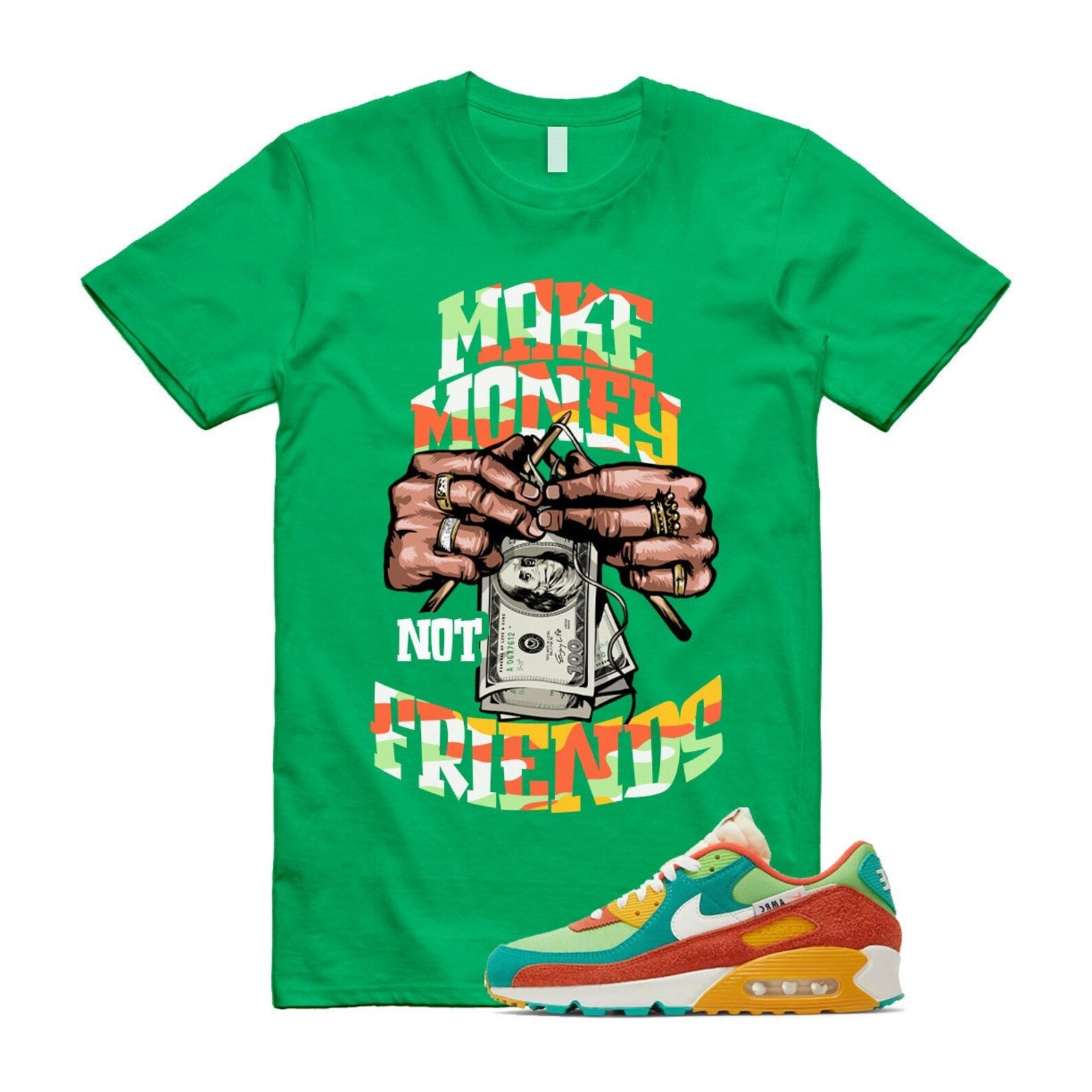 MM T Shirt to match Roma Mean Green Orange Pollen SE Sail ARC Air Max Running Club 90 T-Shirt, Sneaker Match Tee