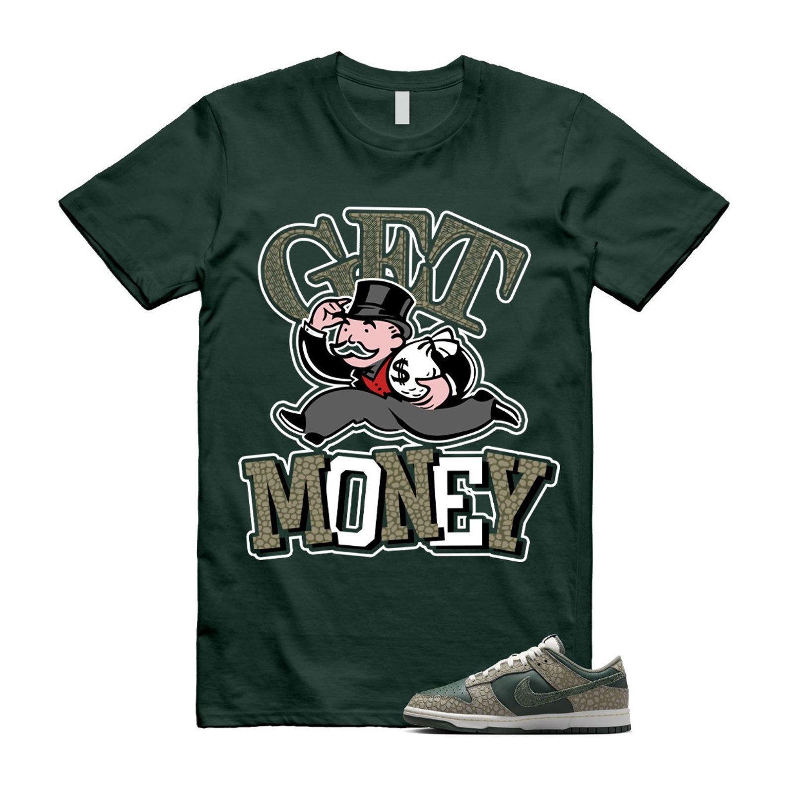 Dunk Urban Landscape 2.0 Low PRM Dark Stucco Vintage Green Summit White Alabaster T Shirt Match GM T-Shirt, Sneaker Match Tee