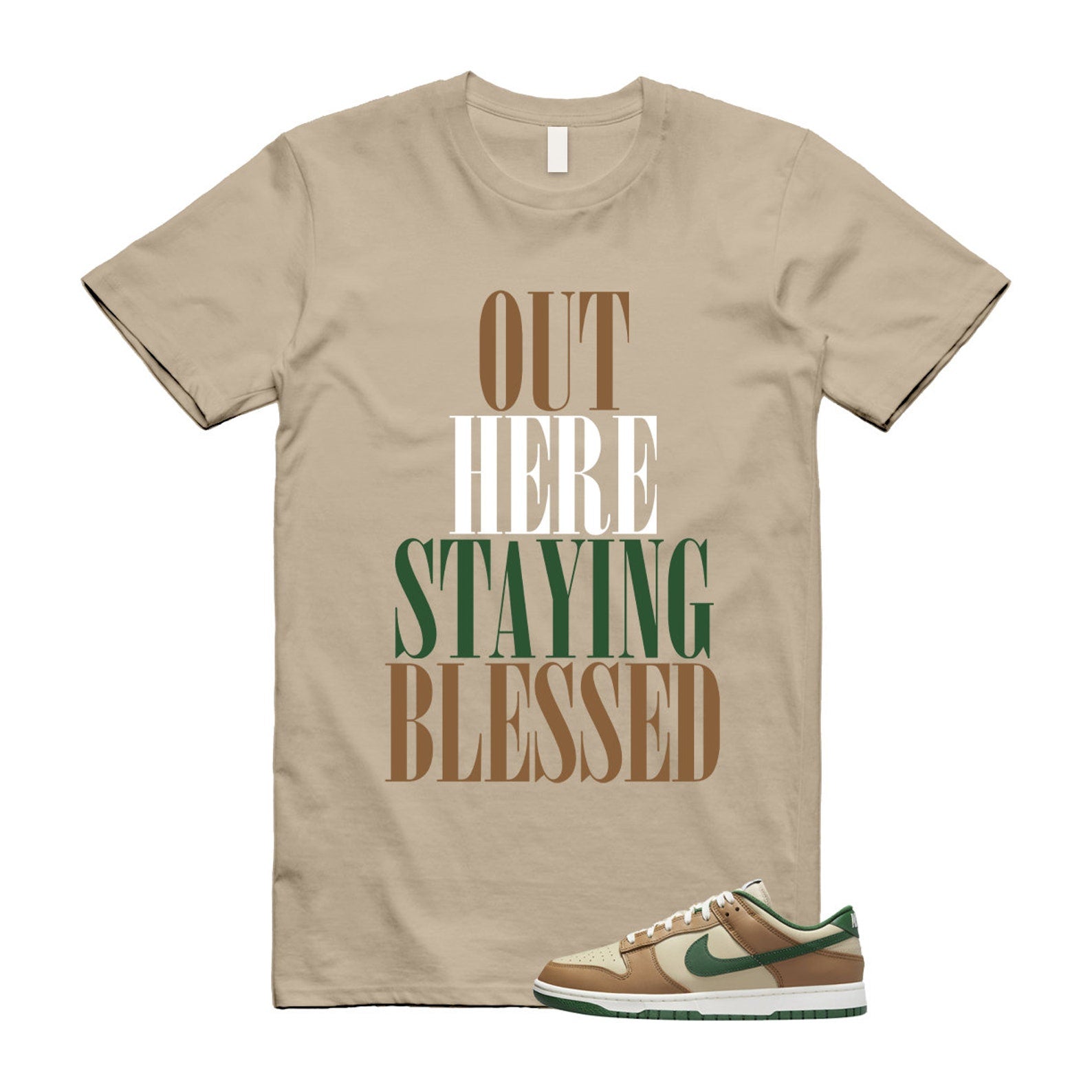Dunk Tan Retro Rattan Gorge Green Sail Dark Driftwood Low T Shirt Match STAYBLS T-Shirt, Sneaker Match Tee