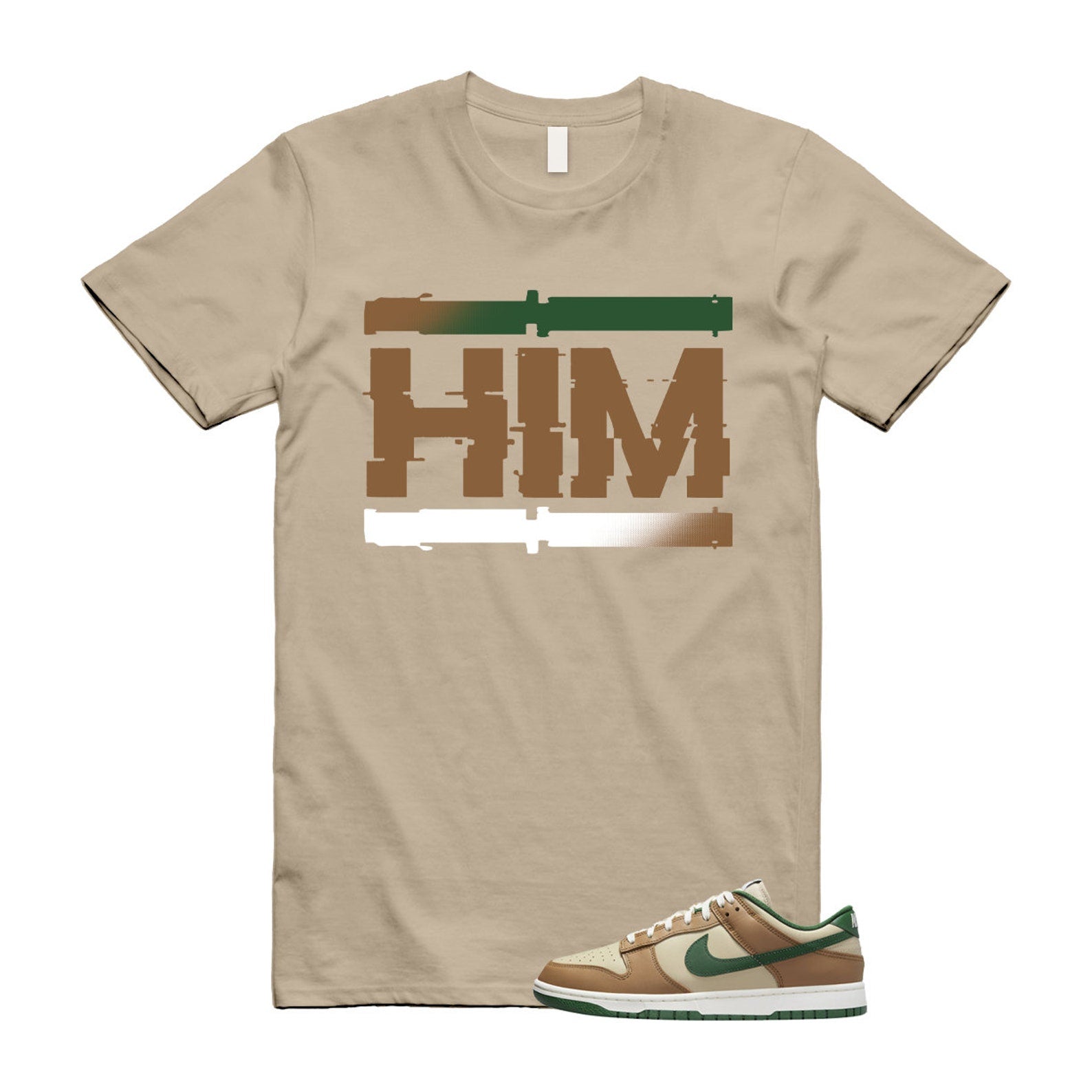 Dunk Tan Retro Rattan Gorge Green Sail Dark Driftwood Low T Shirt Match HIM T-Shirt, Sneaker Match Tee