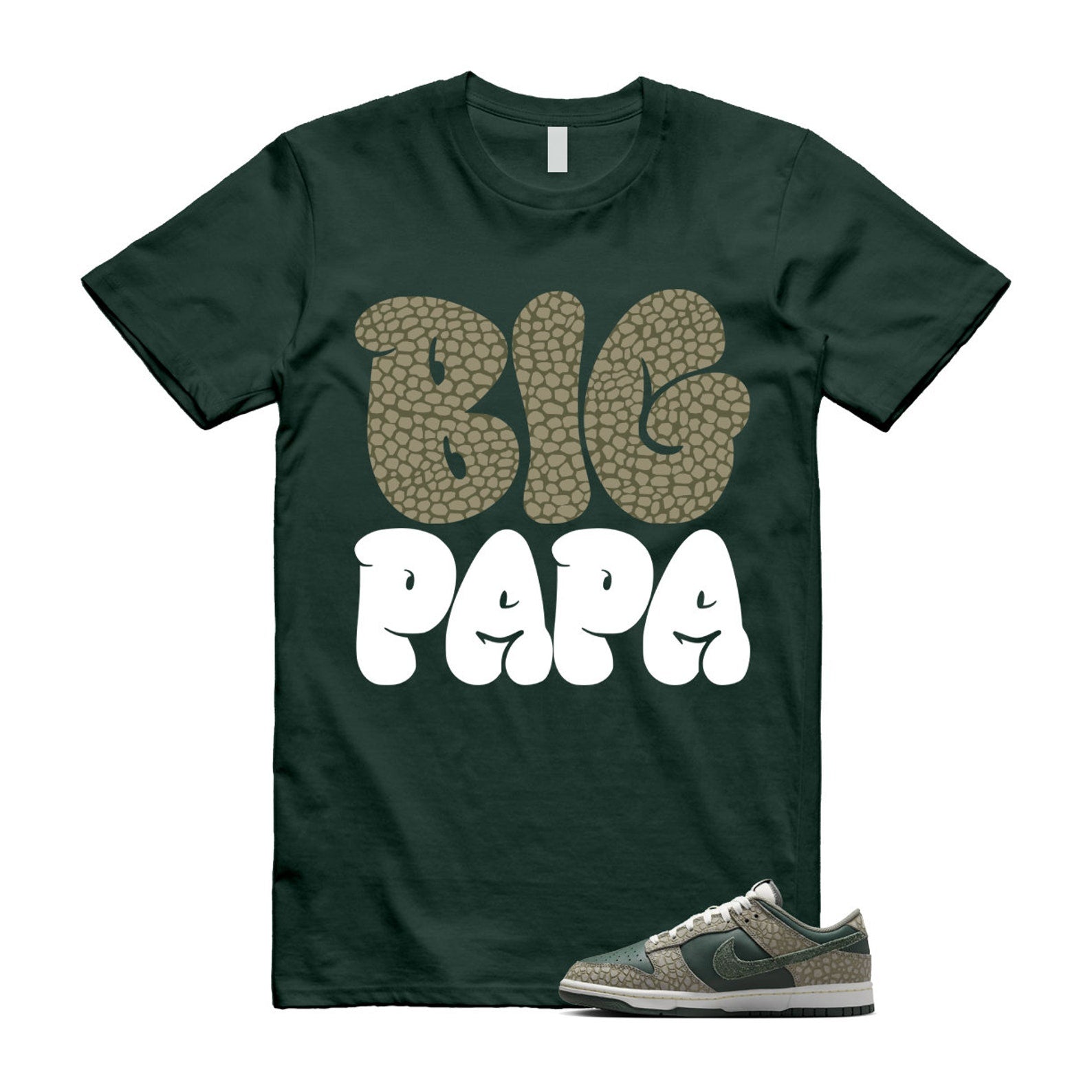 Dunk Urban Landscape 2.0 Low PRM Dark Stucco Vintage Green Summit White Alabaster T Shirt Match PAPA T-Shirt, Sneaker Match Tee