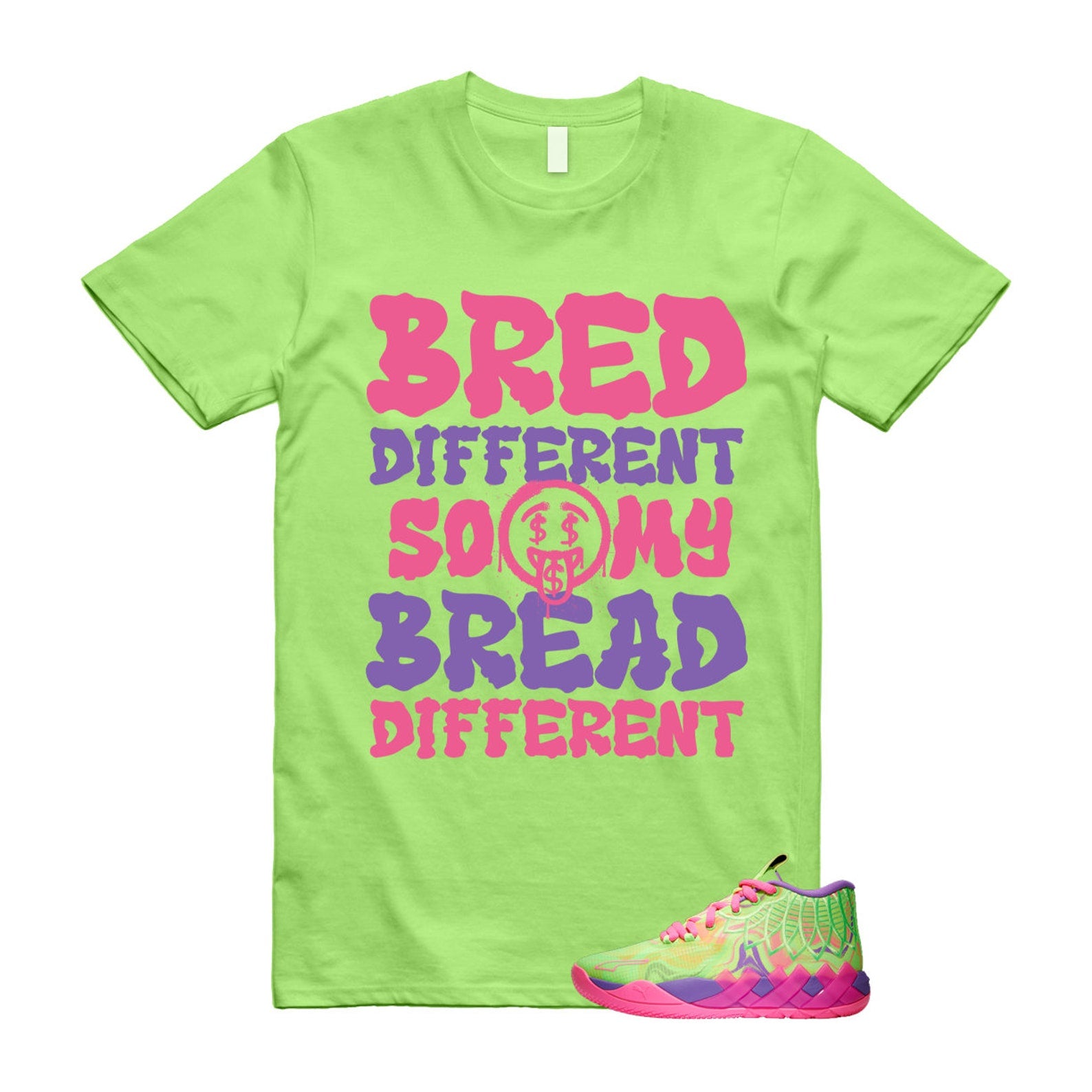 Inverse Toxic LaMelo Ball MB.01 Purple Glimmer Knockout Pink Green Gecko T Shirt Match BDBD T-Shirt, Sneaker Match Tee