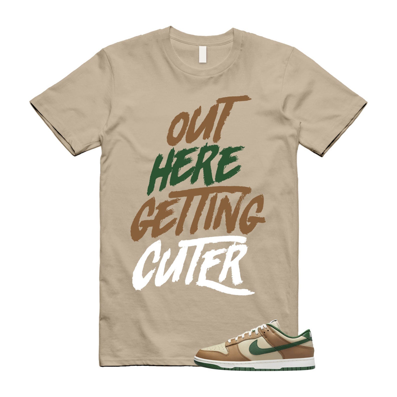 Dunk Tan Retro Rattan Gorge Green Sail Dark Driftwood Low T Shirt Match CUTER T-Shirt, Sneaker Match Tee