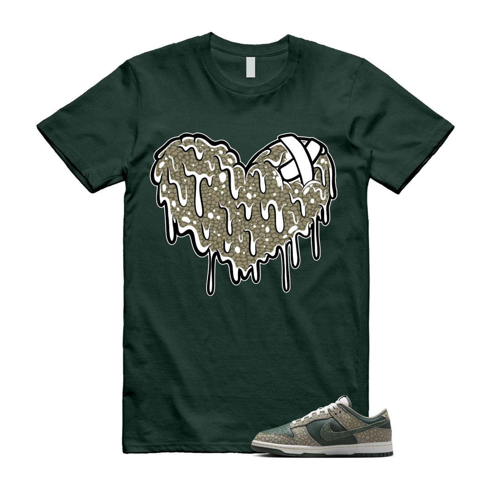 Dunk Urban Landscape 2.0 Low PRM Dark Stucco Vintage Green Summit White Alabaster T Shirt Match DRHRT T-Shirt, Sneaker Match Tee