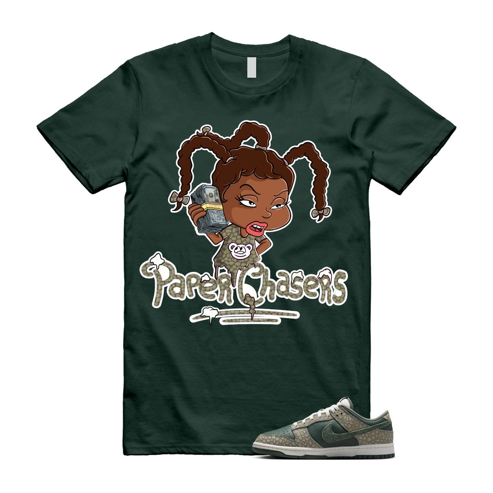 Dunk Urban Landscape 2.0 Low PRM Dark Stucco Vintage Green Summit White Alabaster T Shirt Match PC T-Shirt, Sneaker Match Tee