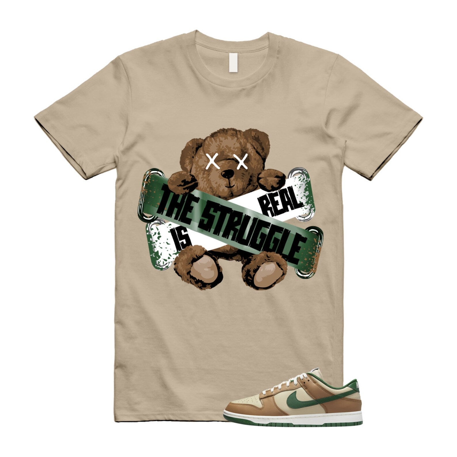 Dunk Tan Retro Rattan Gorge Green Sail Dark Driftwood Low T Shirt Match TSIR T-Shirt, Sneaker Match Tee