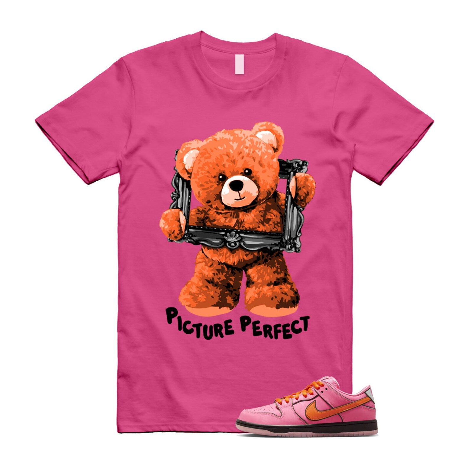 Dunk Blossom The Power Girls Lotus Pink Digital Medium Soft Black T Shirt Match PIC ,FD2631-600 T-Shirt, Sneaker Match Tee