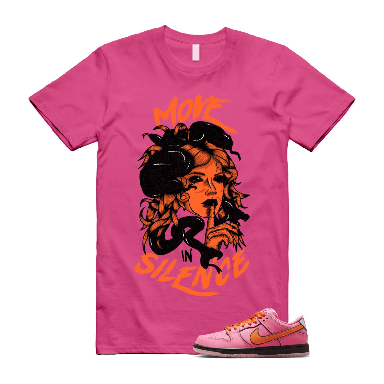 Dunk Blossom The Power Girls Lotus Pink Digital Medium Soft Black T Shirt Match MIS ,FD2631-600 T-Shirt, Sneaker Match Tee