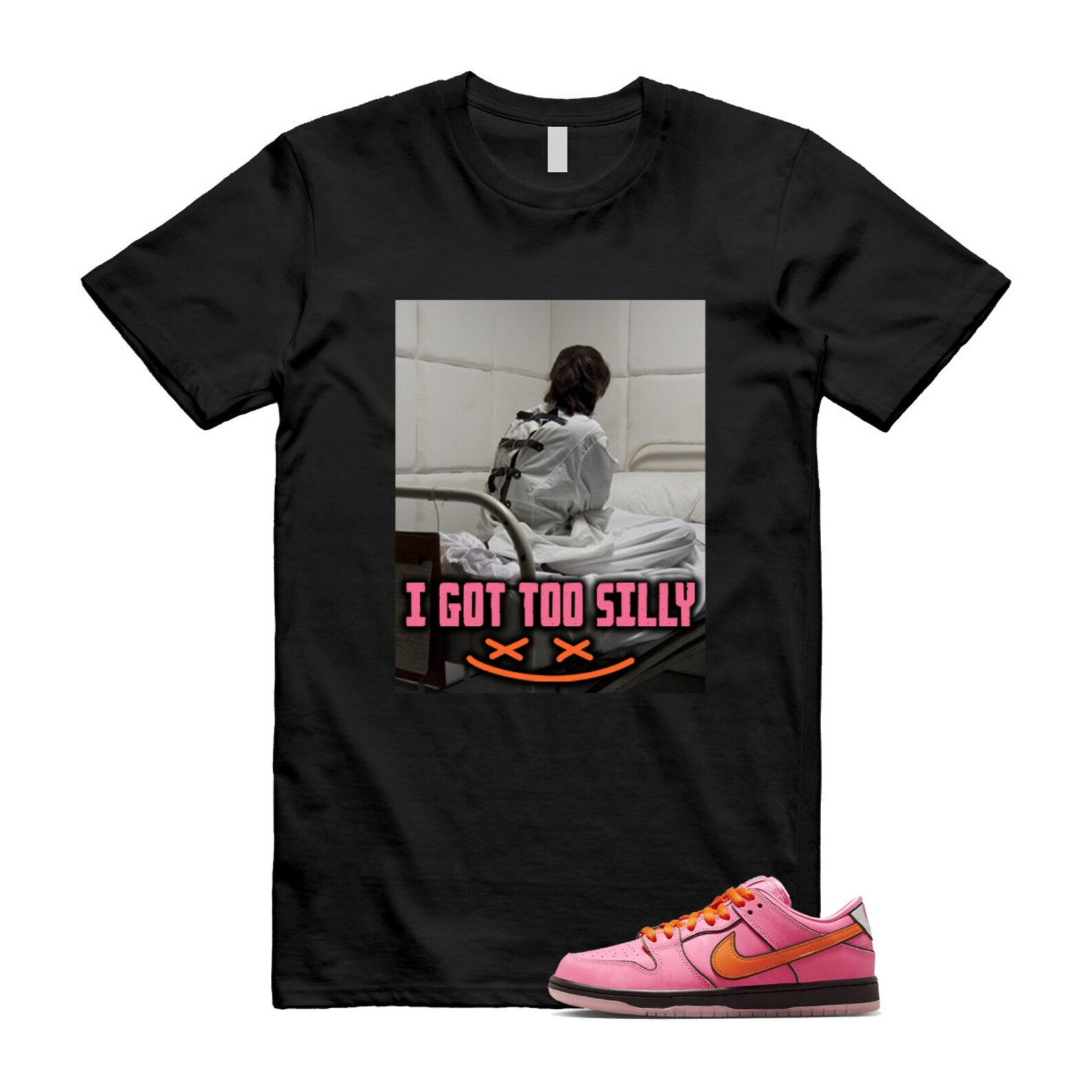 Dunk Blossom The Power Girls Lotus Pink Digital Medium Soft Black T Shirt Match SILLY ,FD2631-600 T-Shirt, Sneaker Match Tee