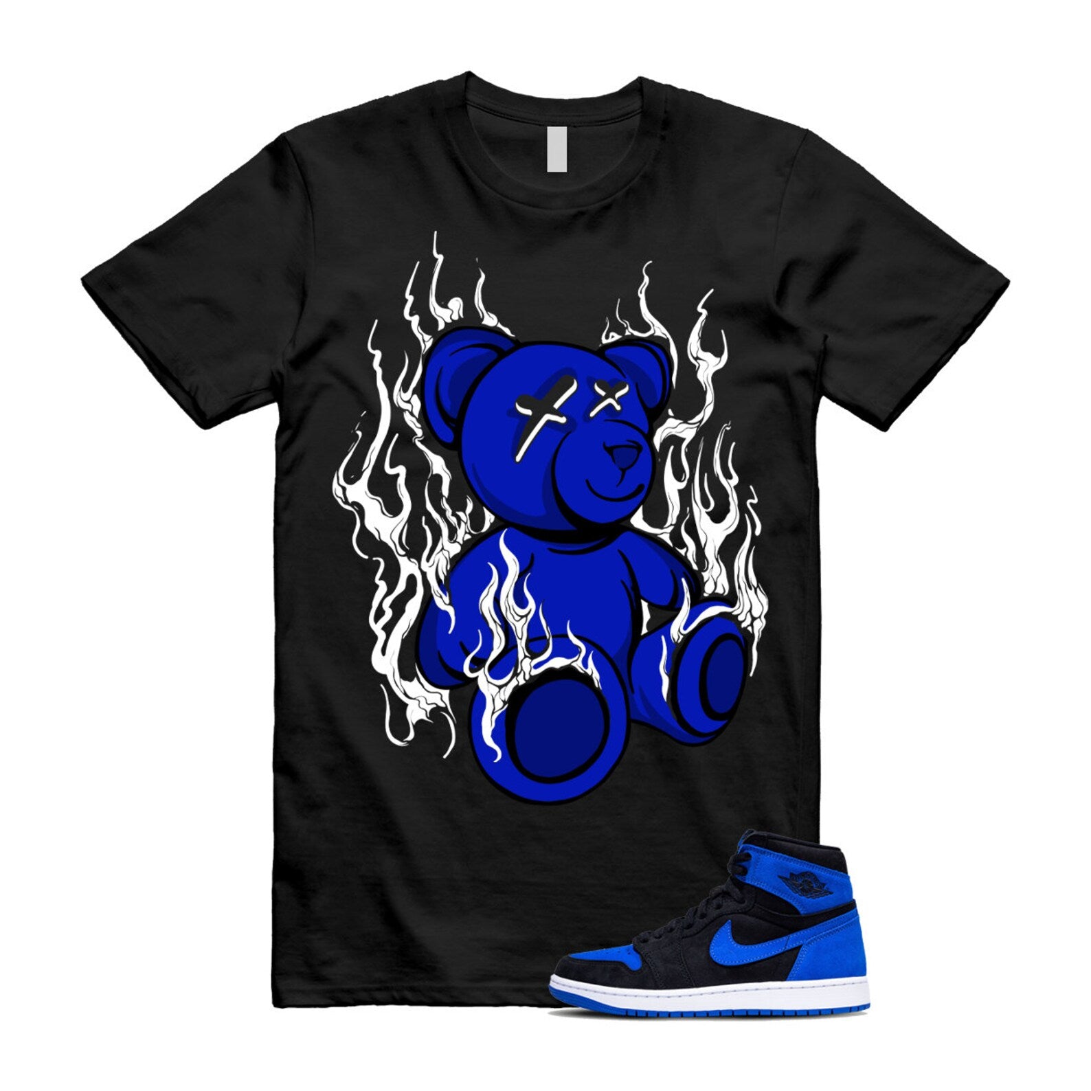 Royal Reimagined 1 Blue White Black T Shirt Match LIT ,DZ5485-042 T-Shirt, Sneaker Match Tee